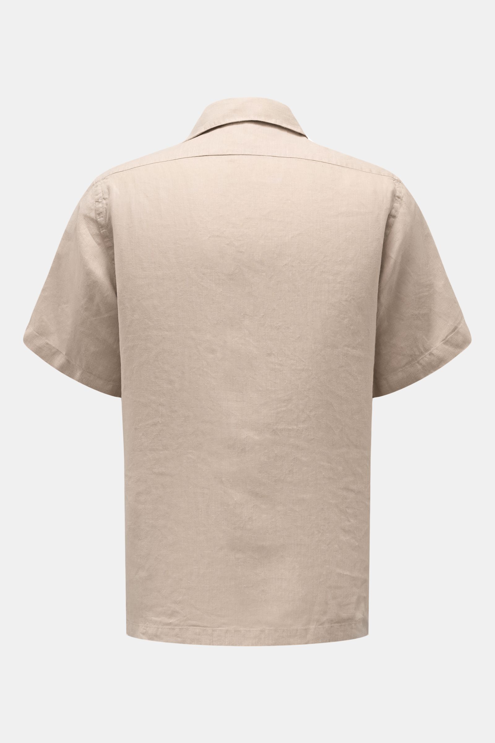 04651/ A trip in a bag Leinen Kurzarmhemd 'Linen Cuba' Kubanischer Kragen sand