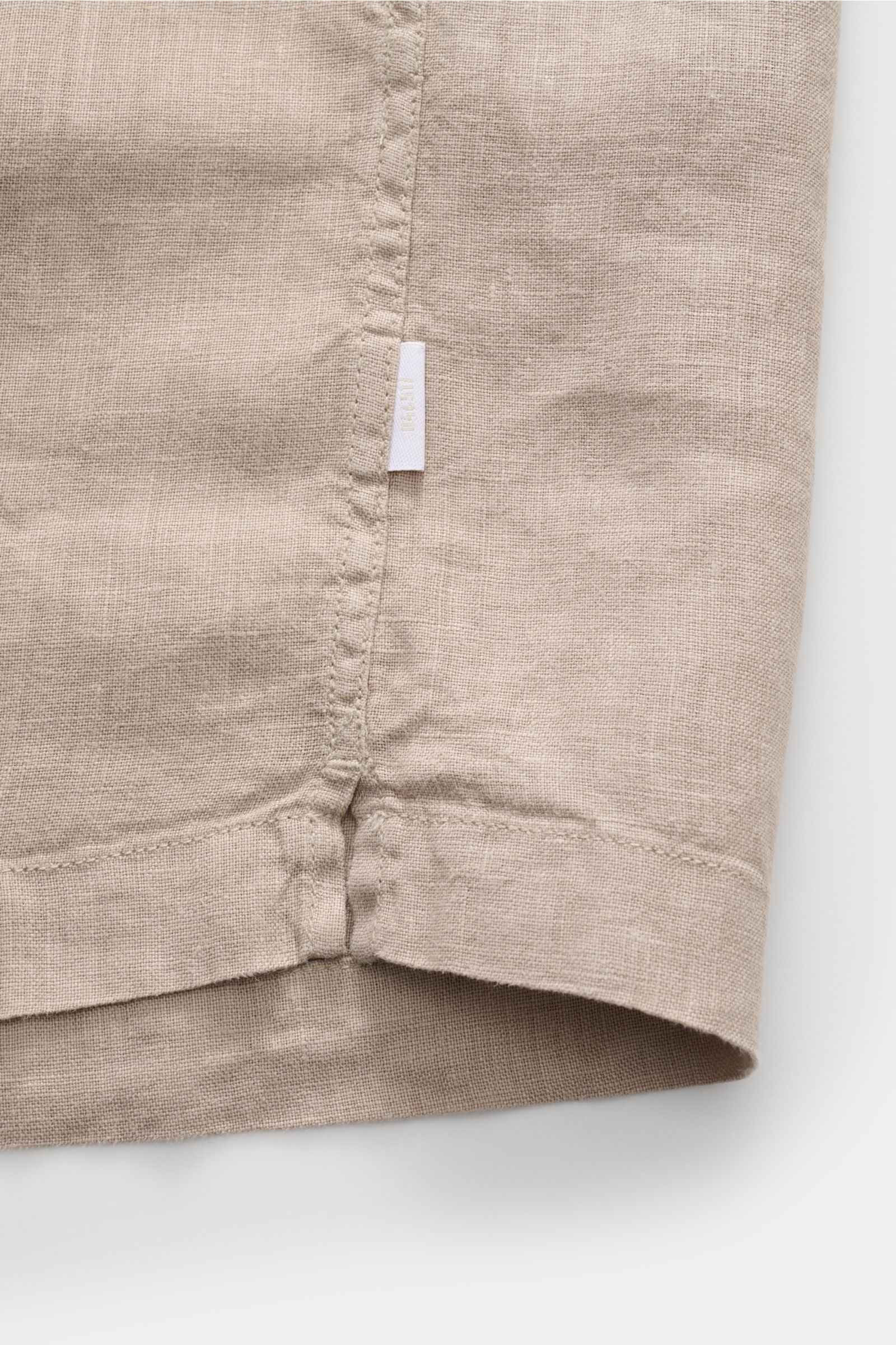 04651/ A trip in a bag Leinen Kurzarmhemd 'Linen Cuba' Kubanischer Kragen sand