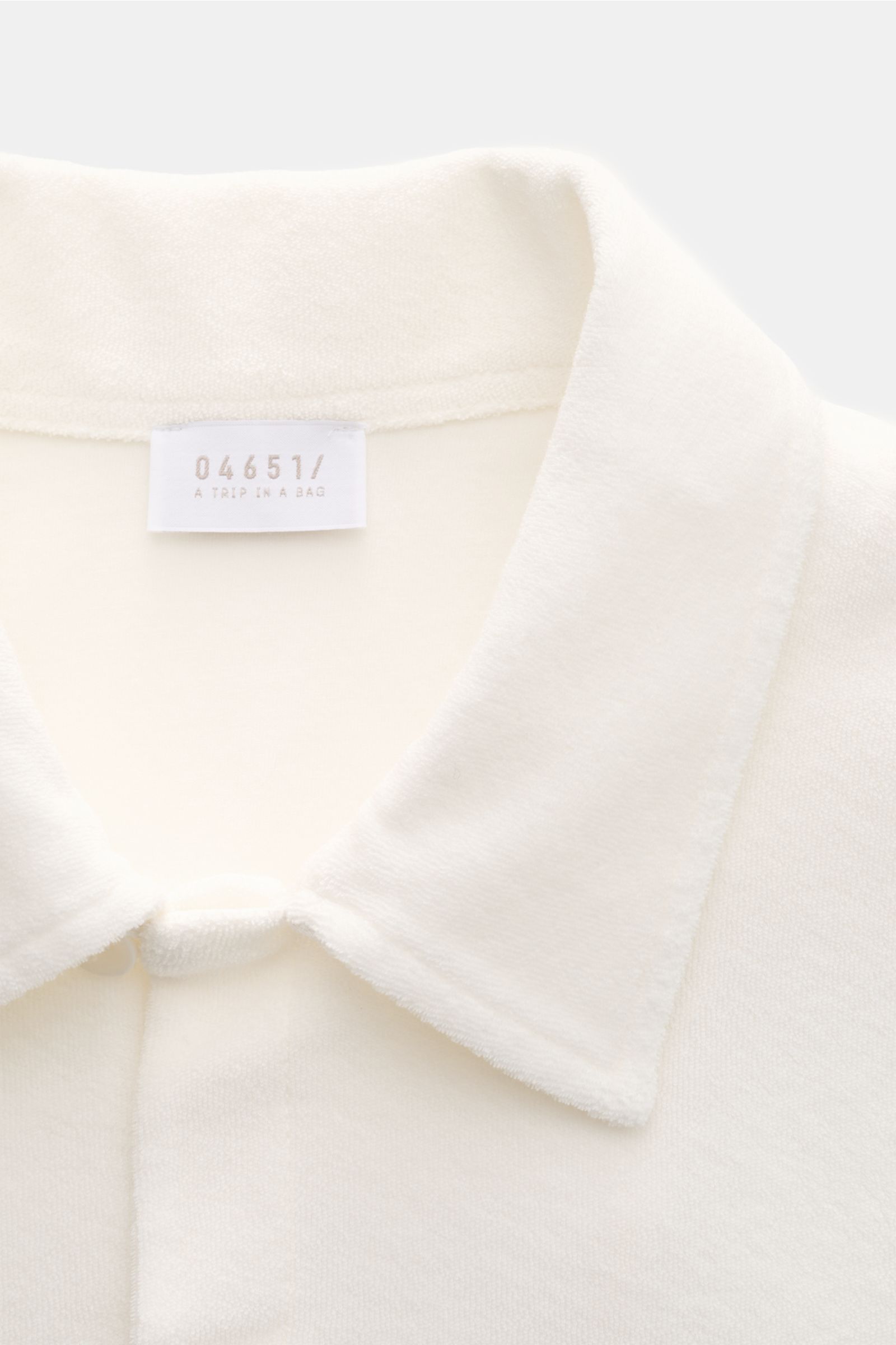 04651/ A trip in a bag Frottee-Kurzarmhemd 'Terry Seaside' weiß