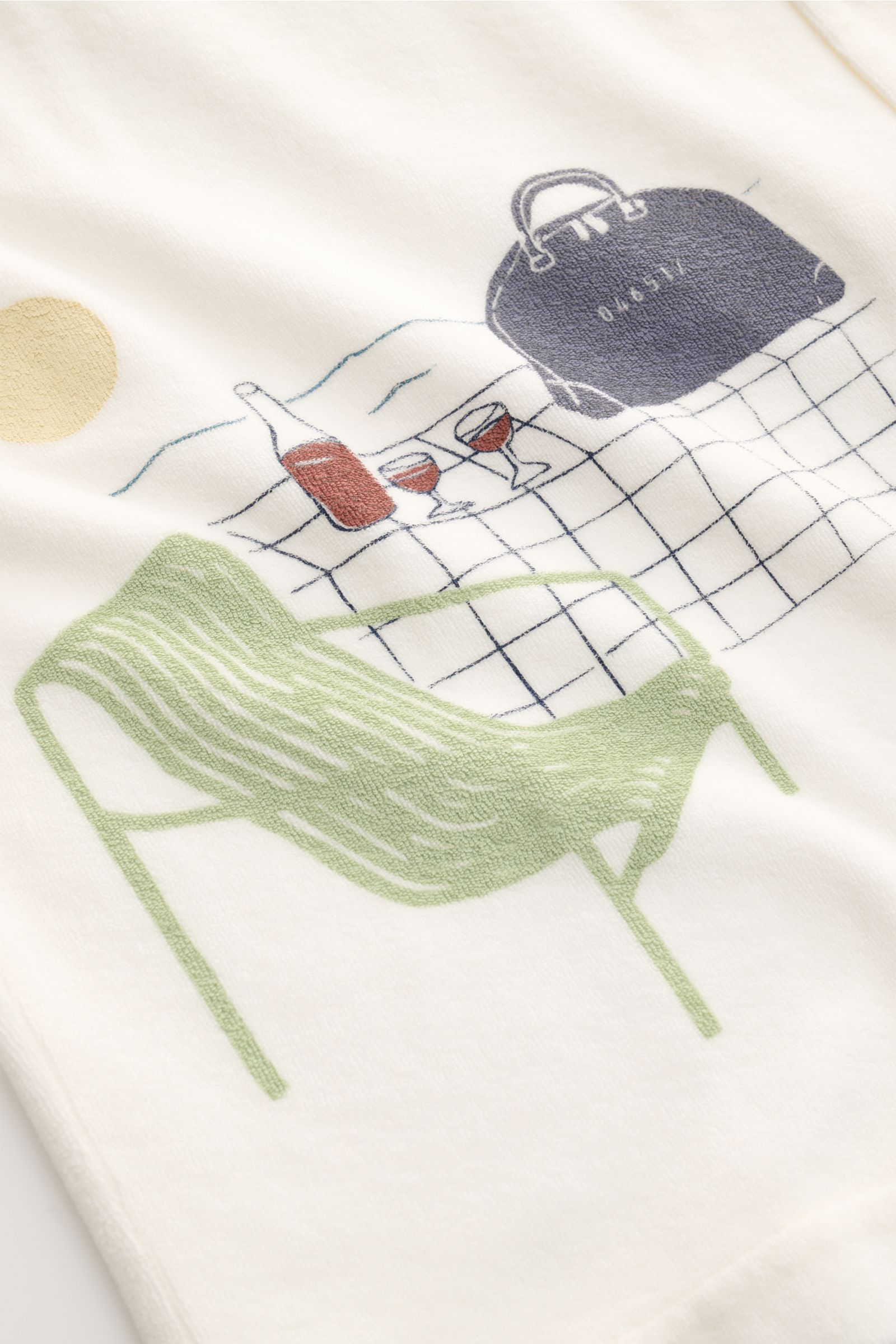 04651/ A trip in a bag Frottee-Kurzarmhemd 'Terry Seaside' weiß