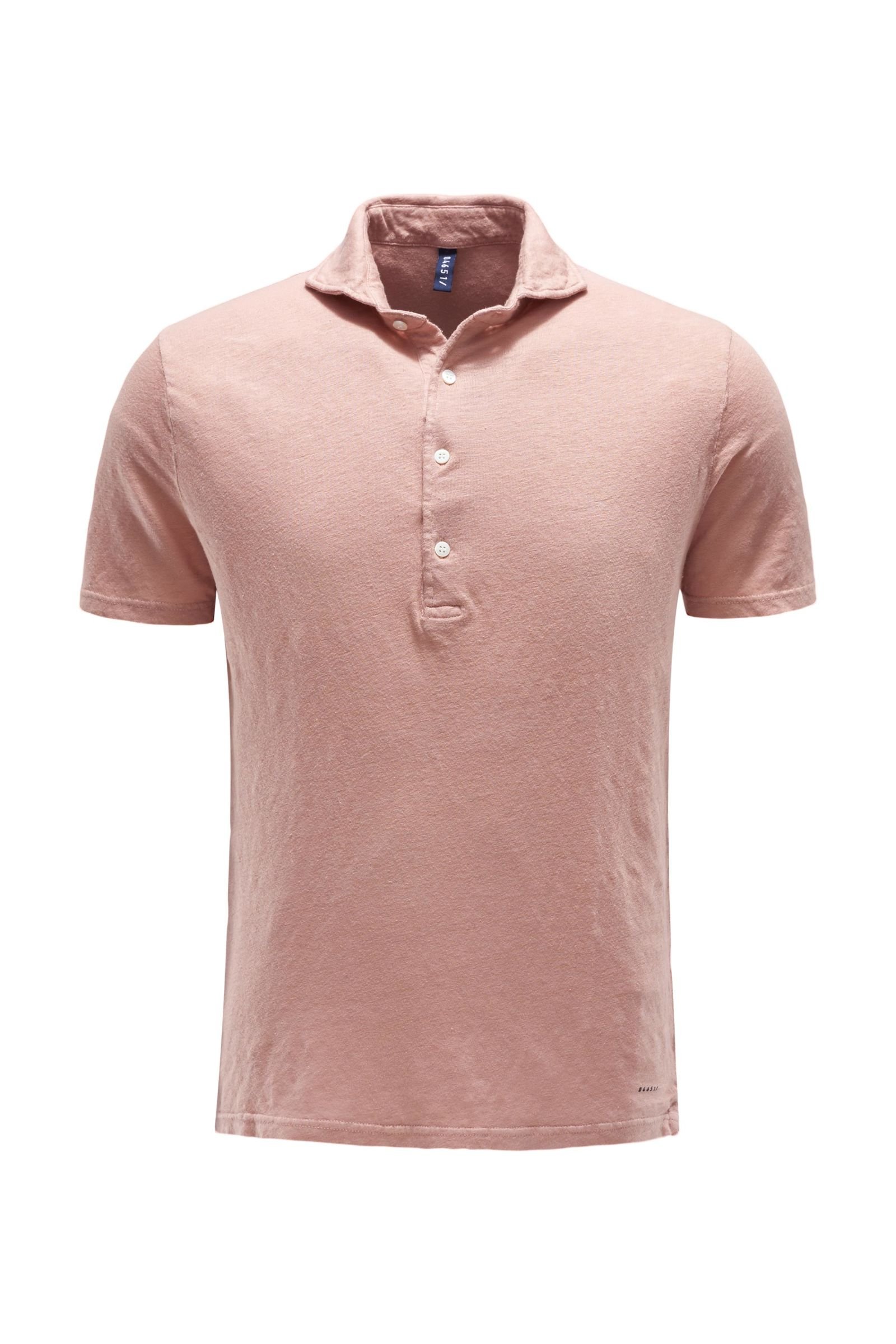 Linen polo shirt antique pink