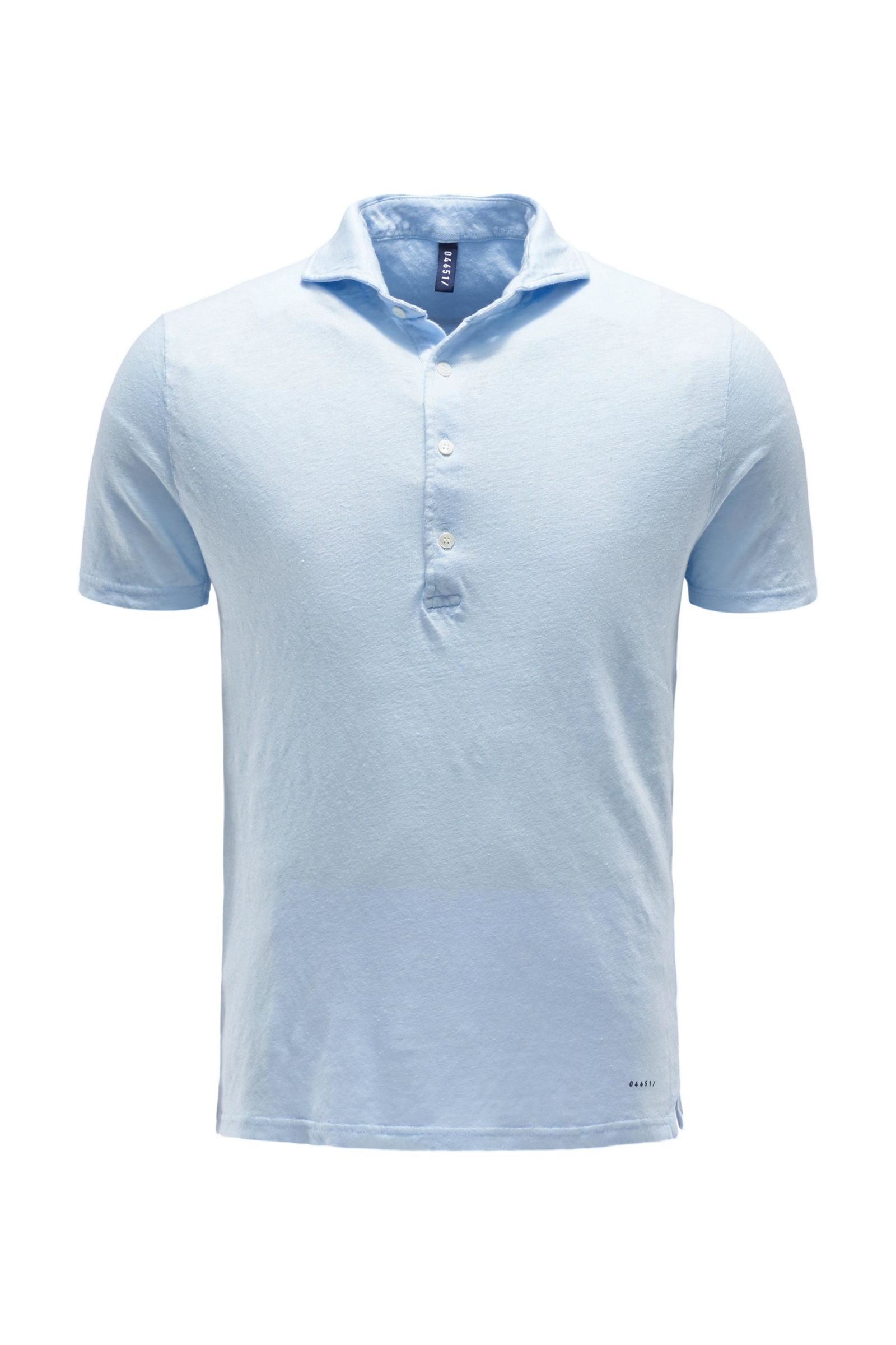 Linen polo shirt light blue