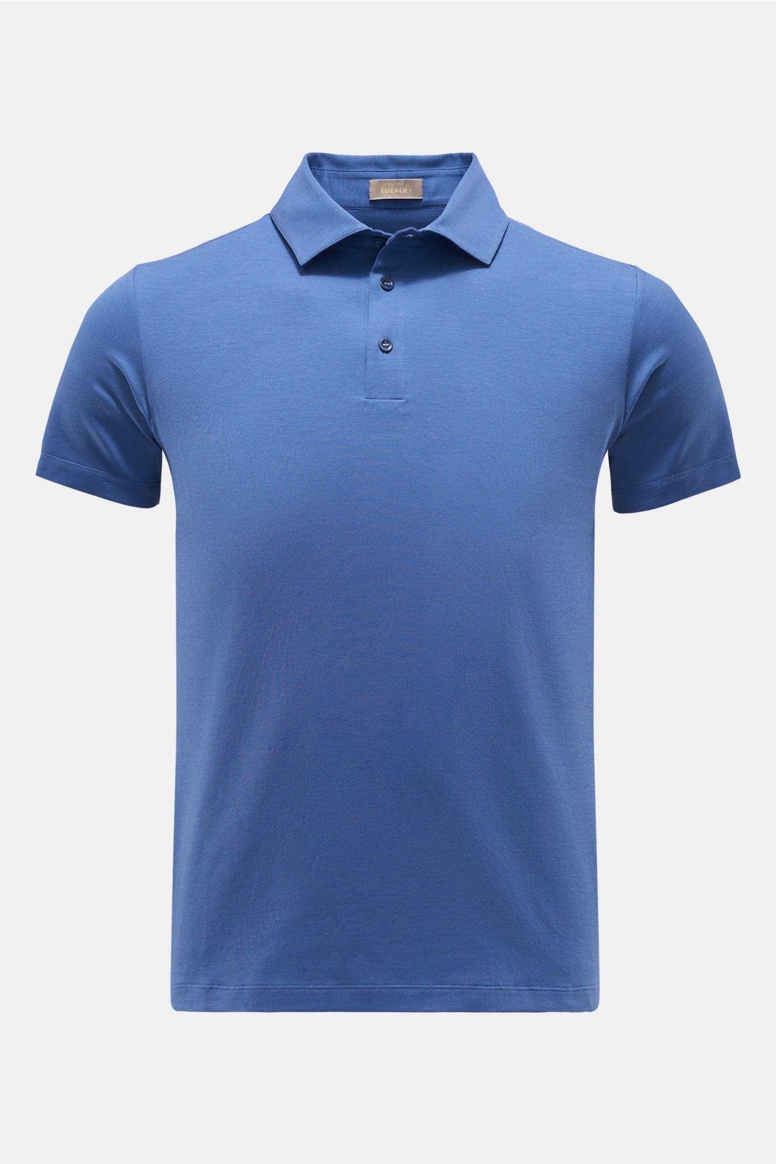Jersey polo shirt grey-blue