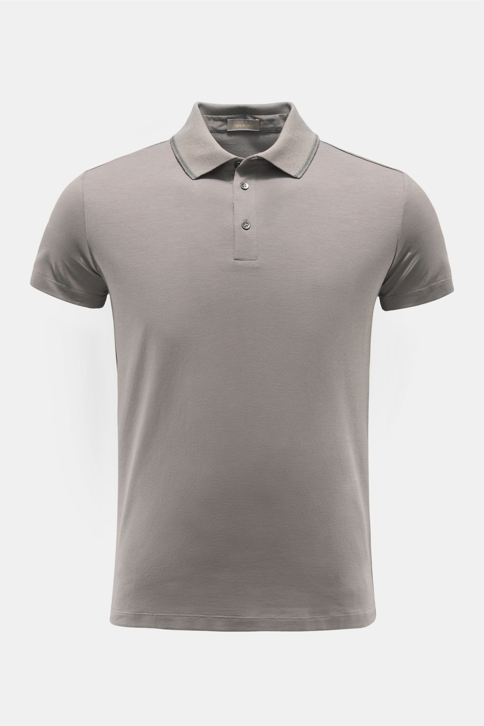 Jersey polo shirt grey-brown
