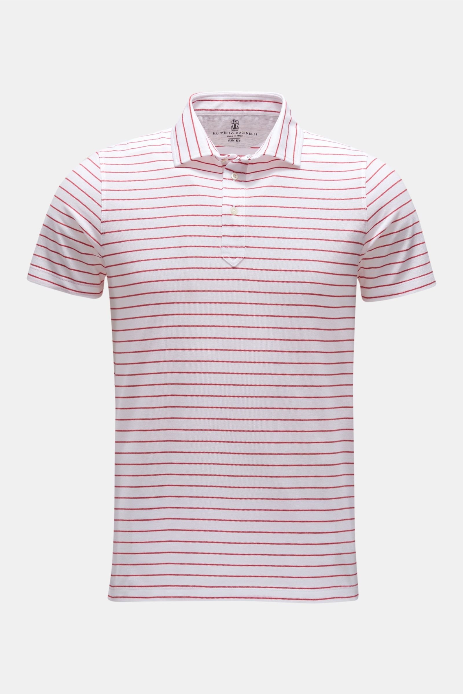 Polo shirt red/white striped