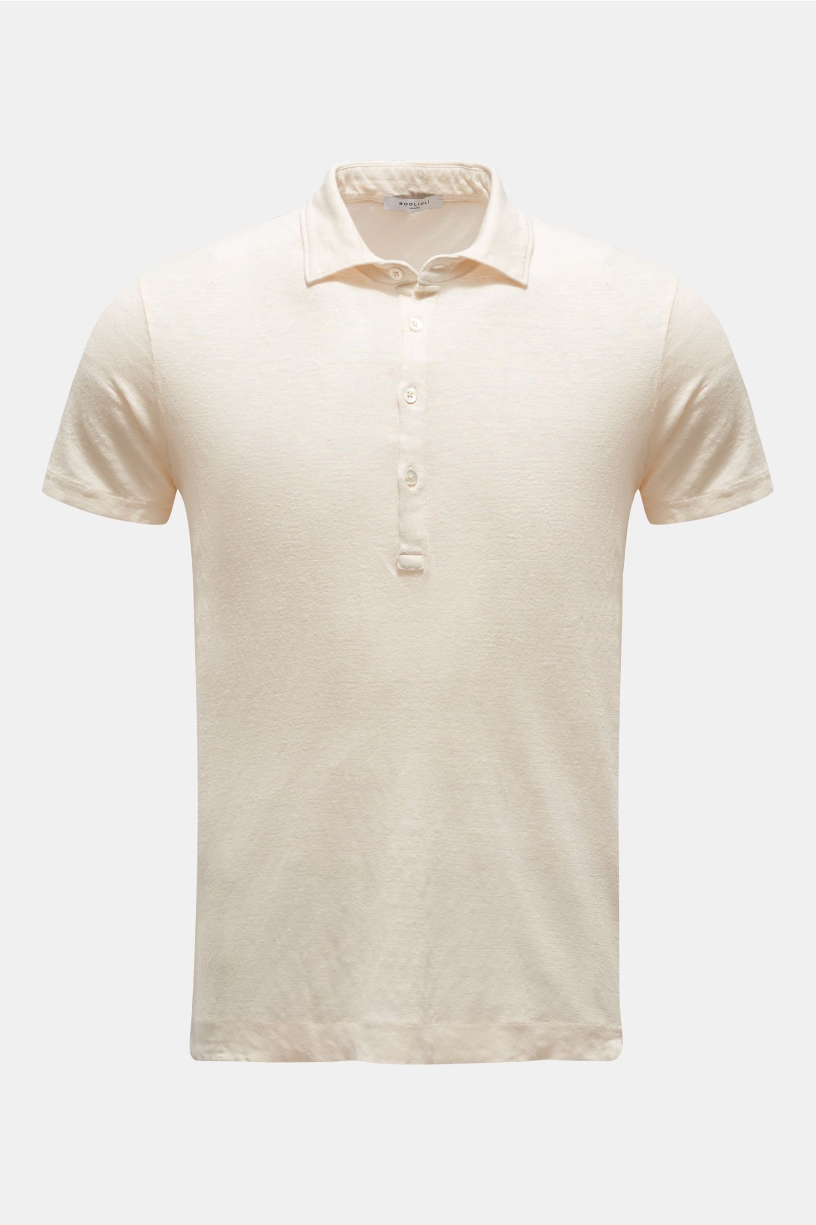 Linen polo shirt cream