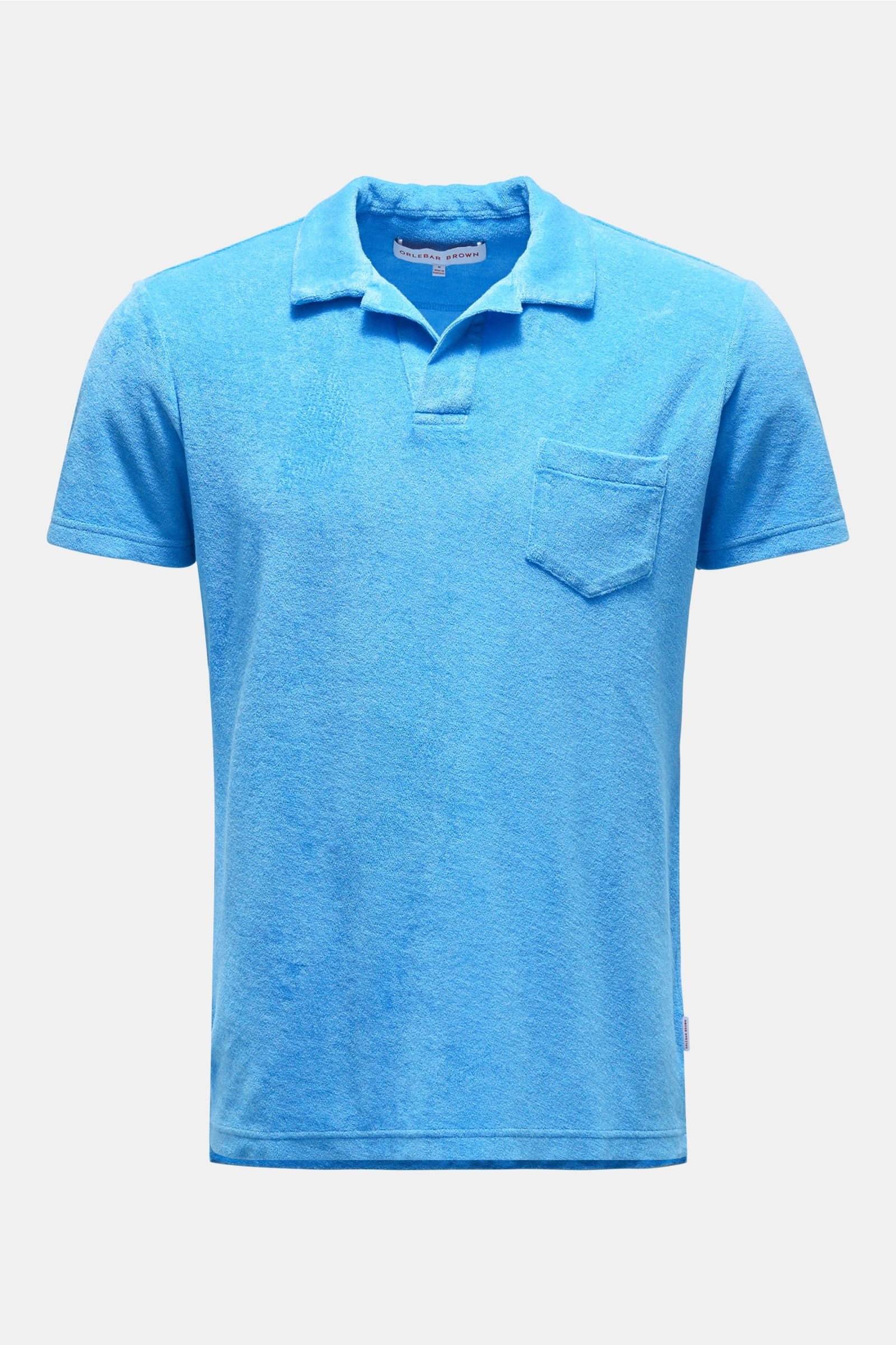 Frottee-Poloshirt 'Terry' azurblau