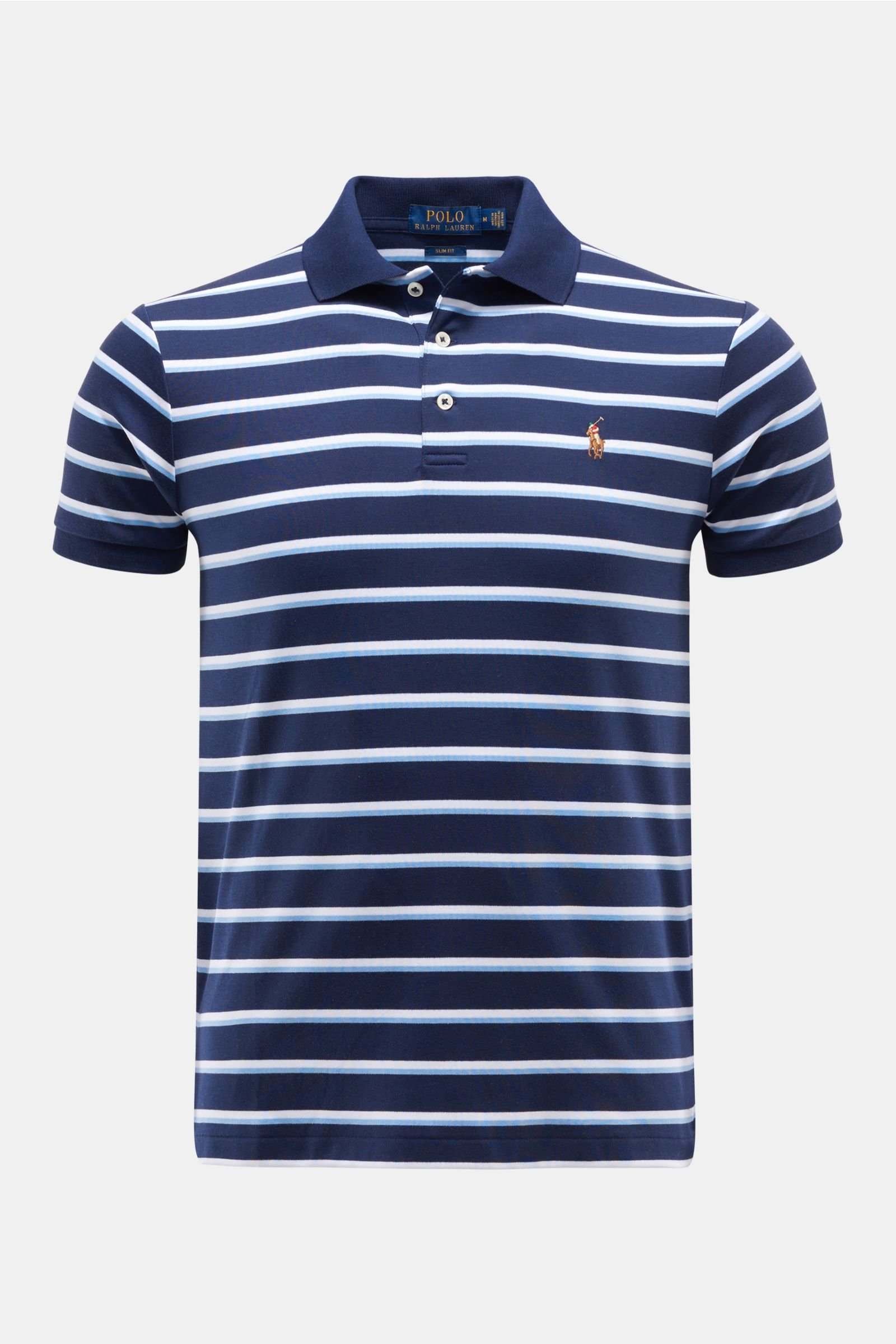 Jersey polo shirt navy/white striped
