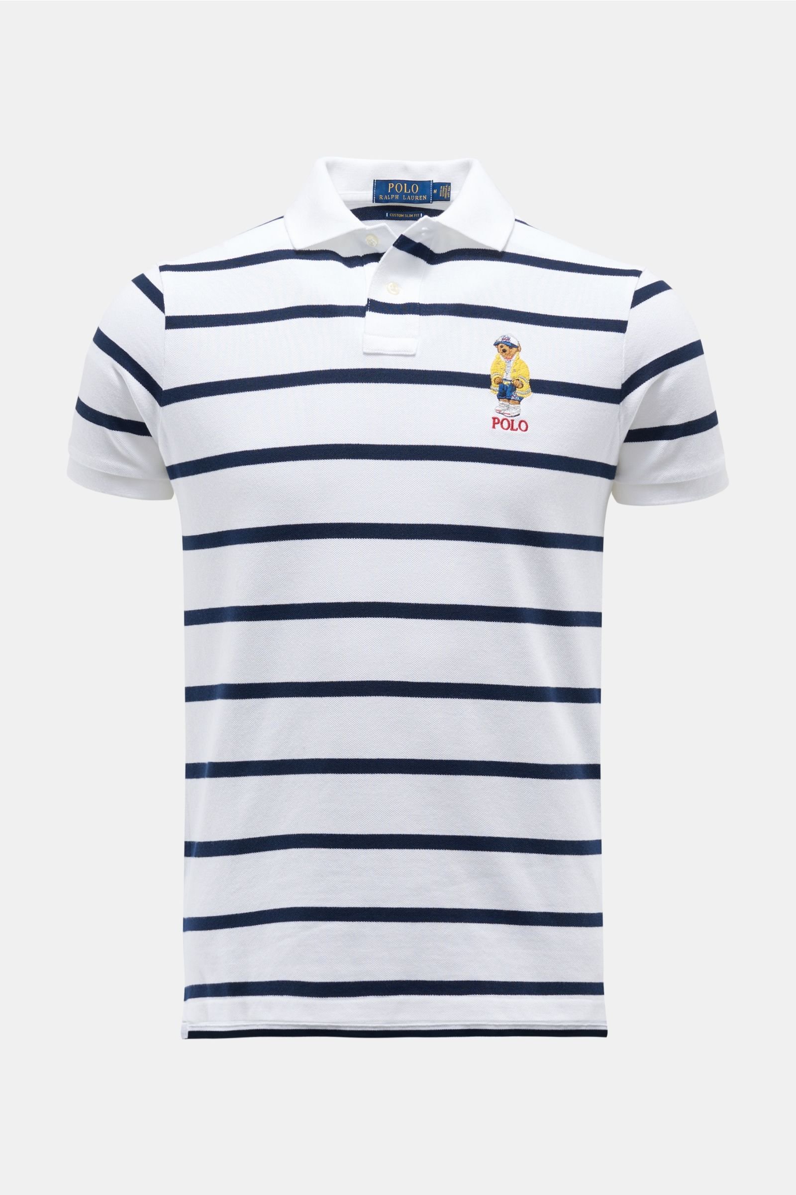 Polo shirt white/navy striped