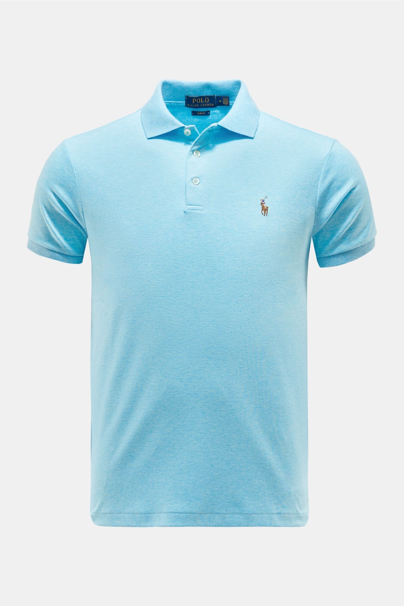 Jersey polo shirt turquoise