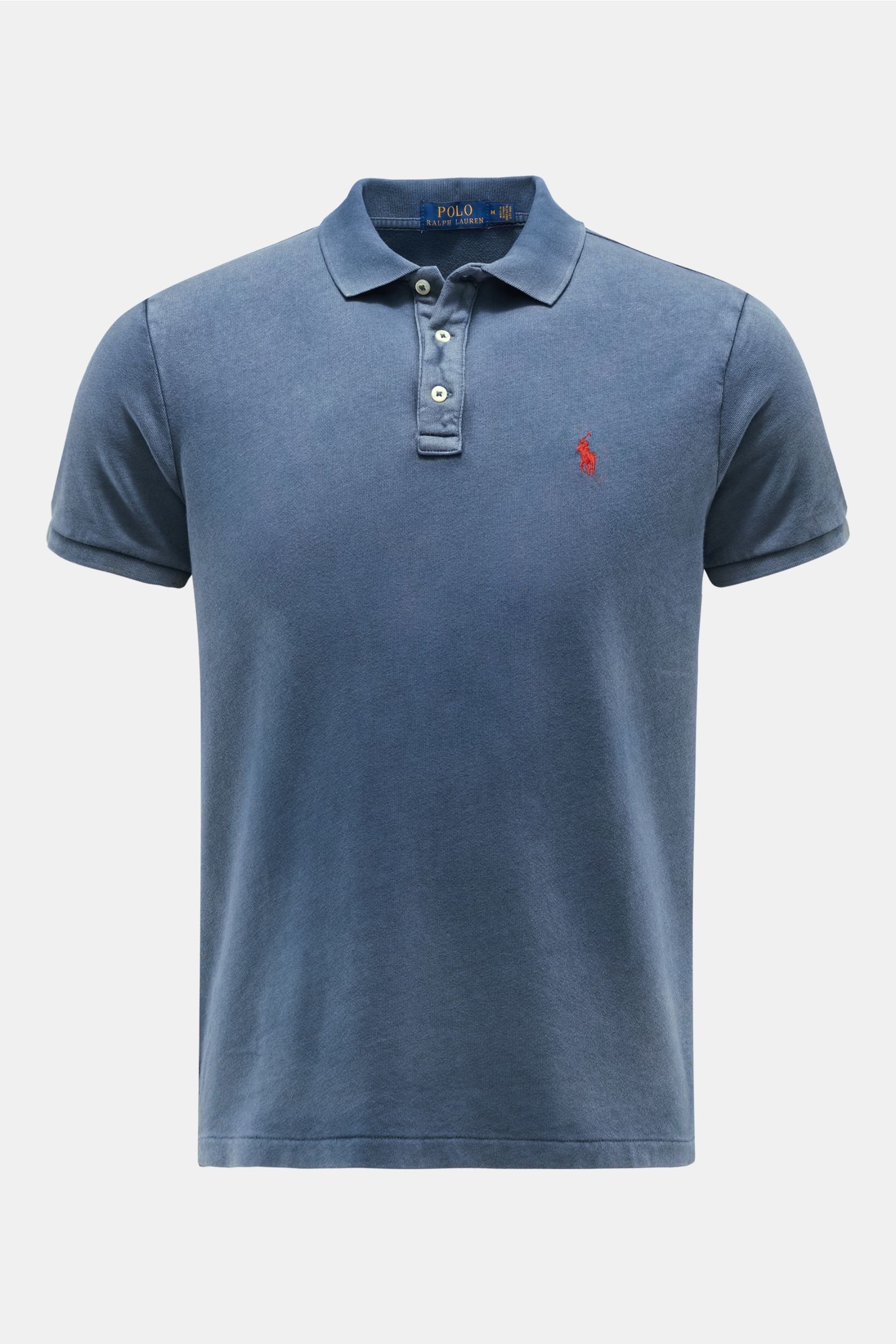 Jersey polo shirt grey-blue