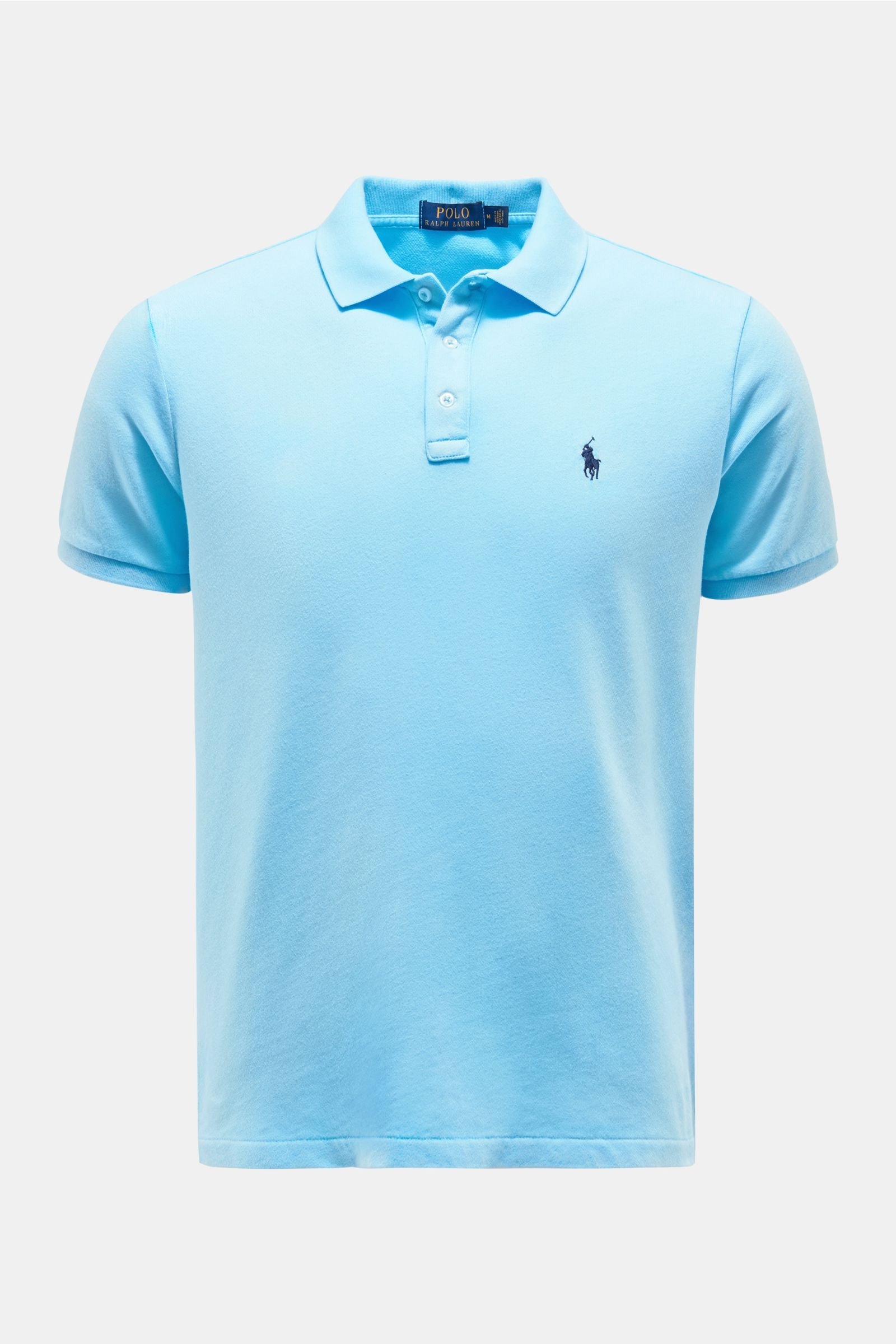 Jersey polo shirt turquoise