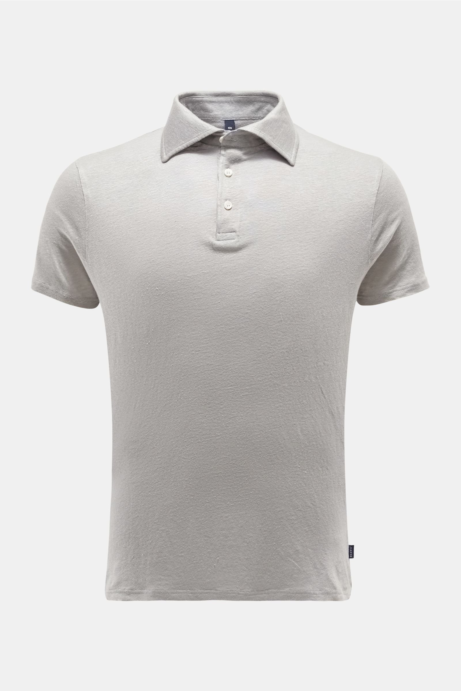 Linen polo shirt grey