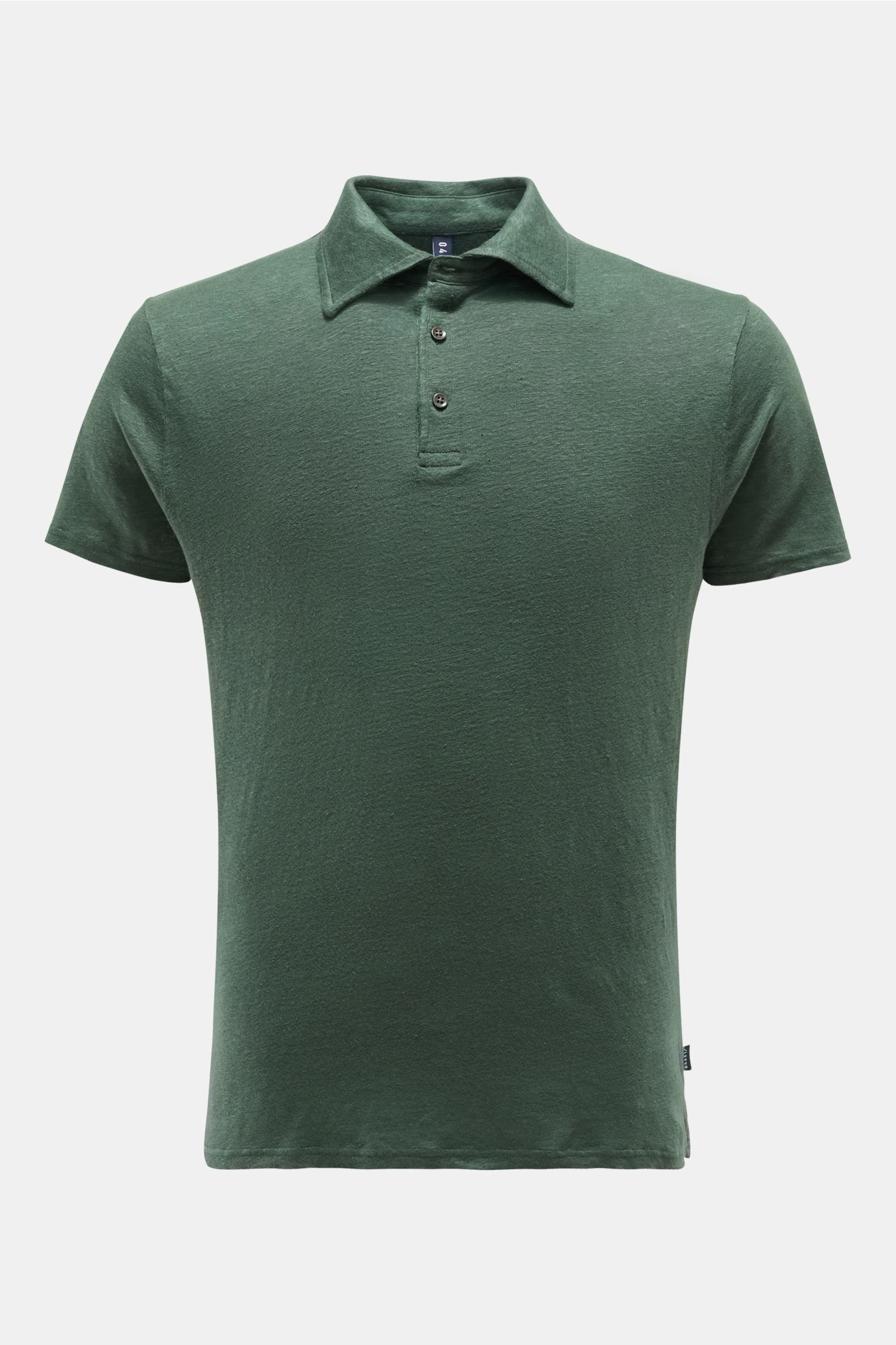 Linen polo shirt dark green