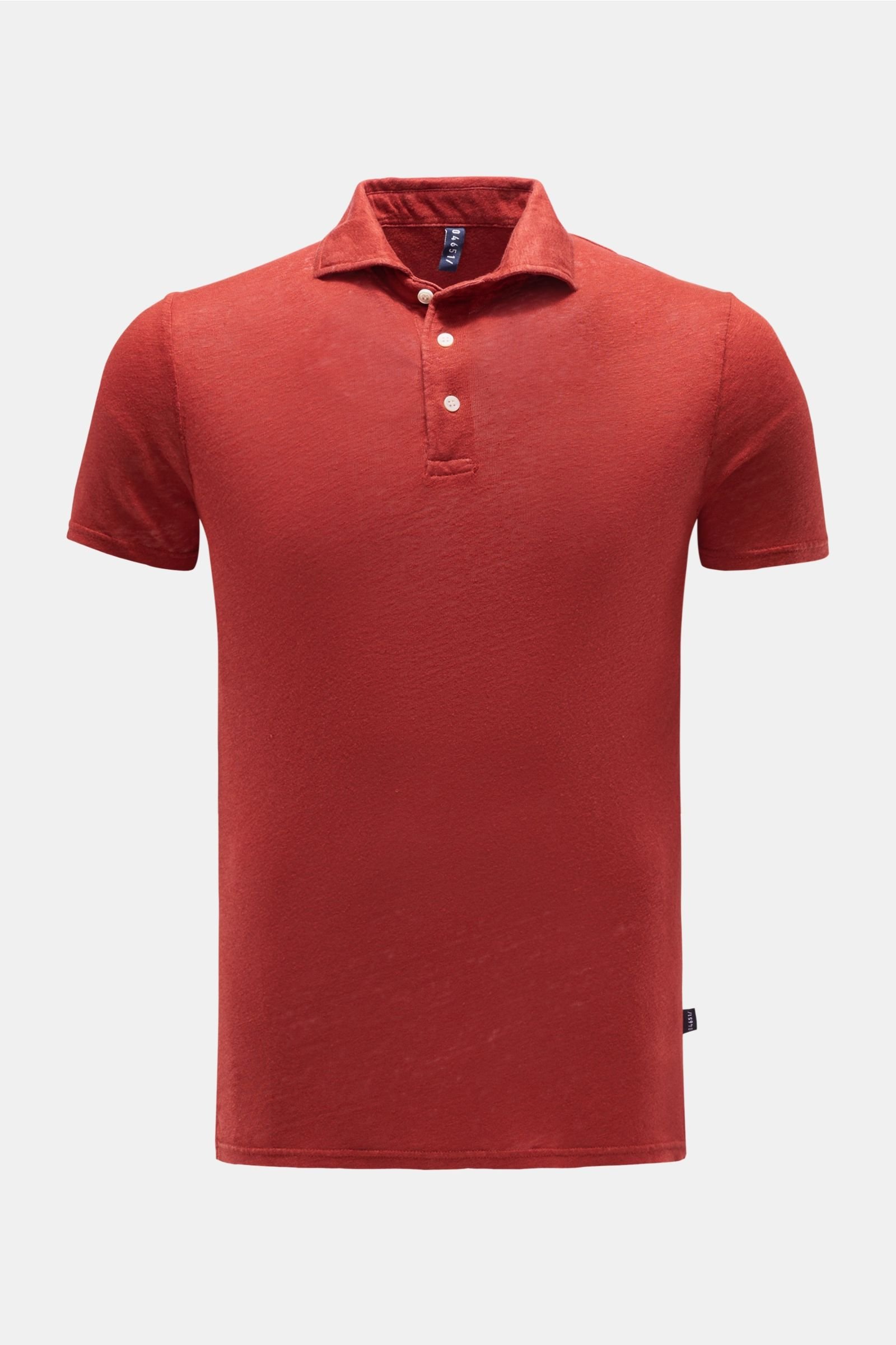 Linen-polo shirt bright red