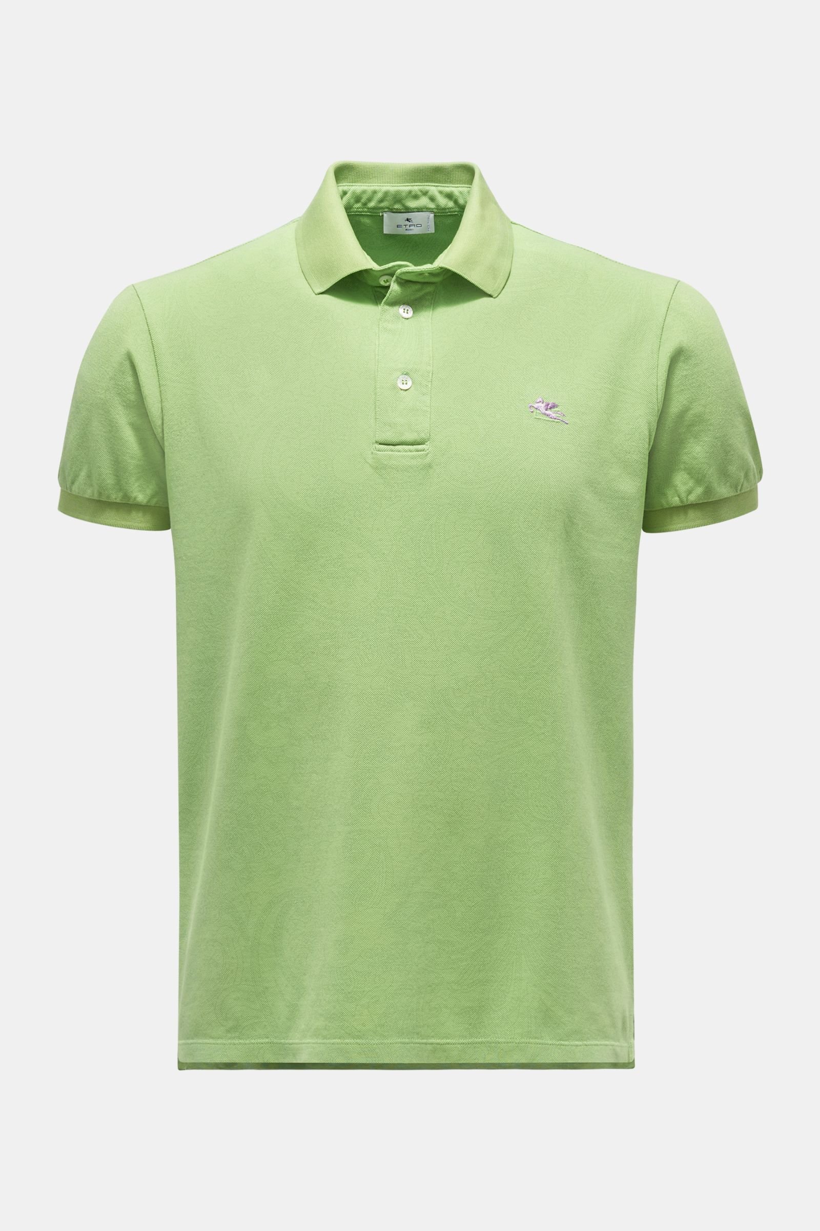 Polo shirt light green patterned