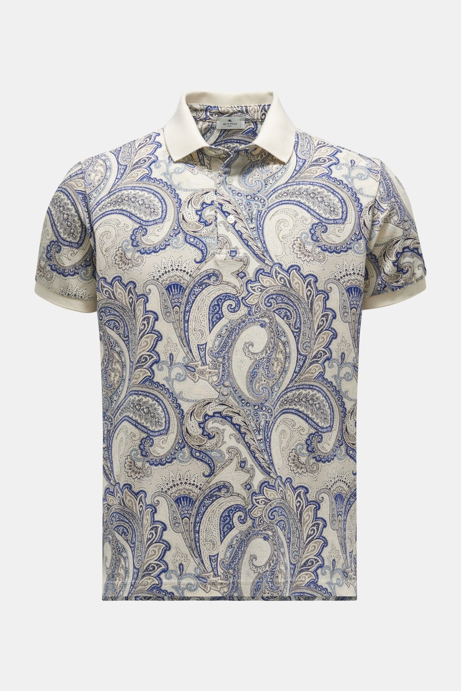 Polo shirt white/navy patterned