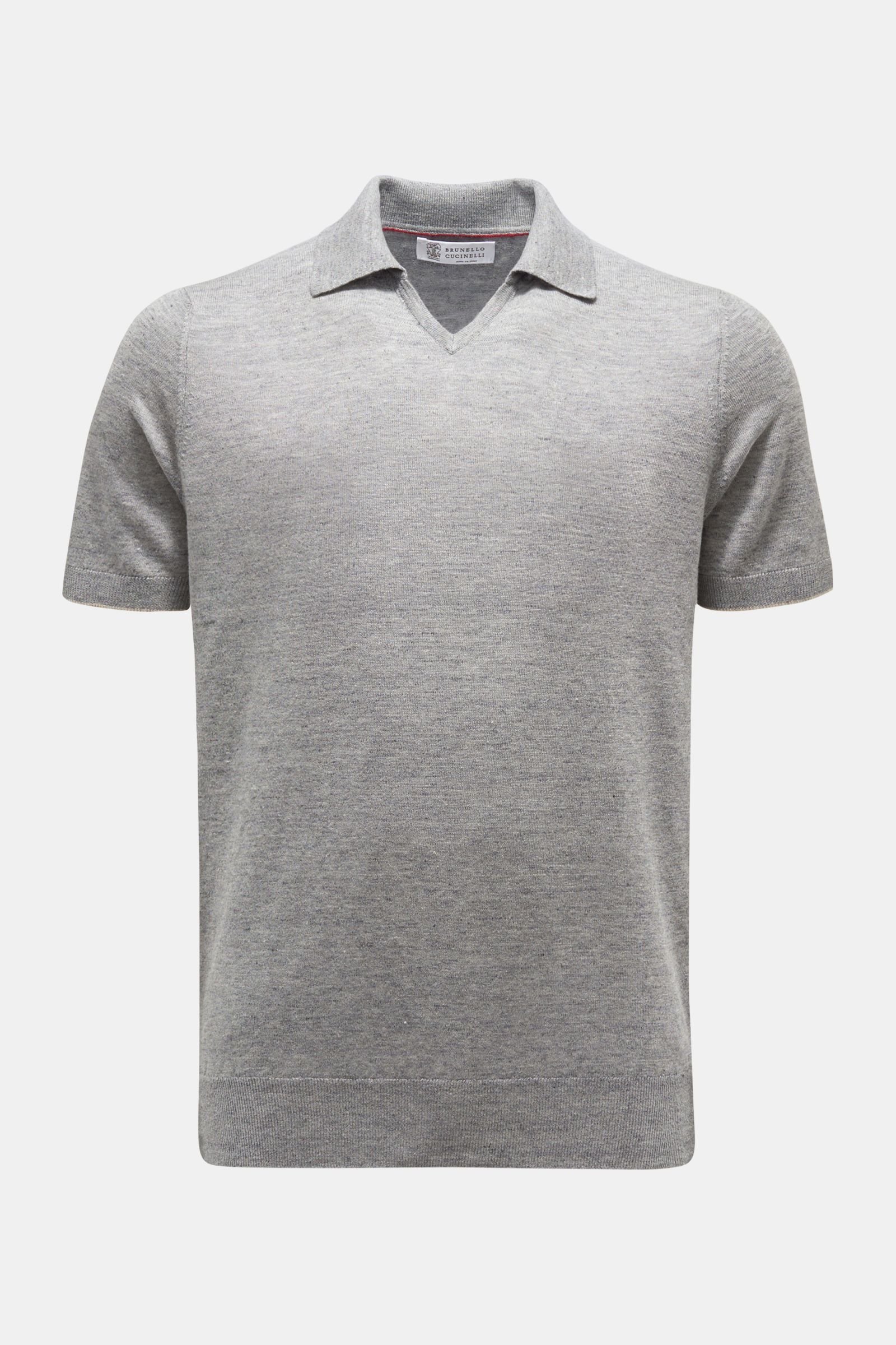 Short sleeve knit polo grey