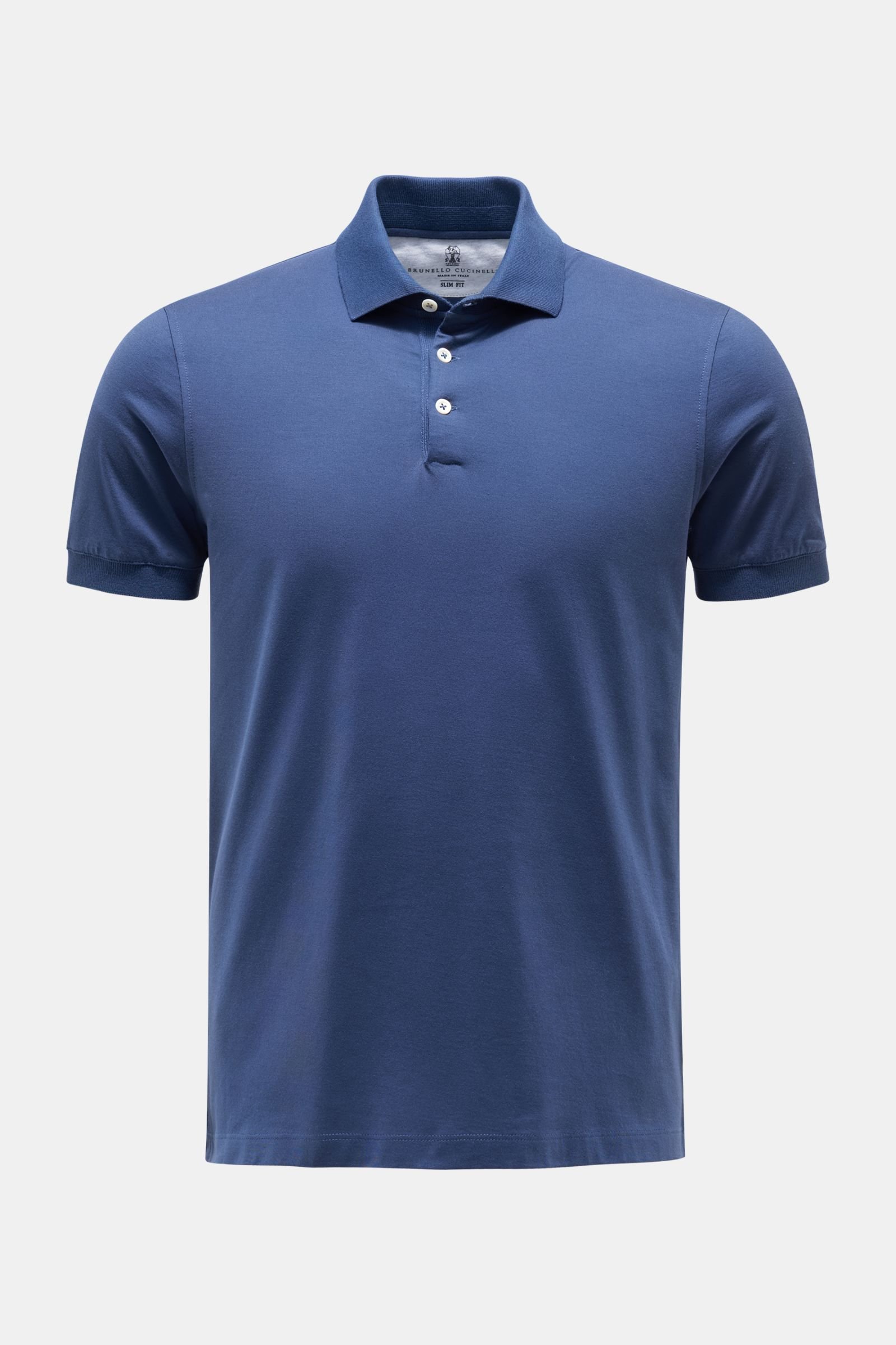 Jersey-Poloshirt dunkelblau