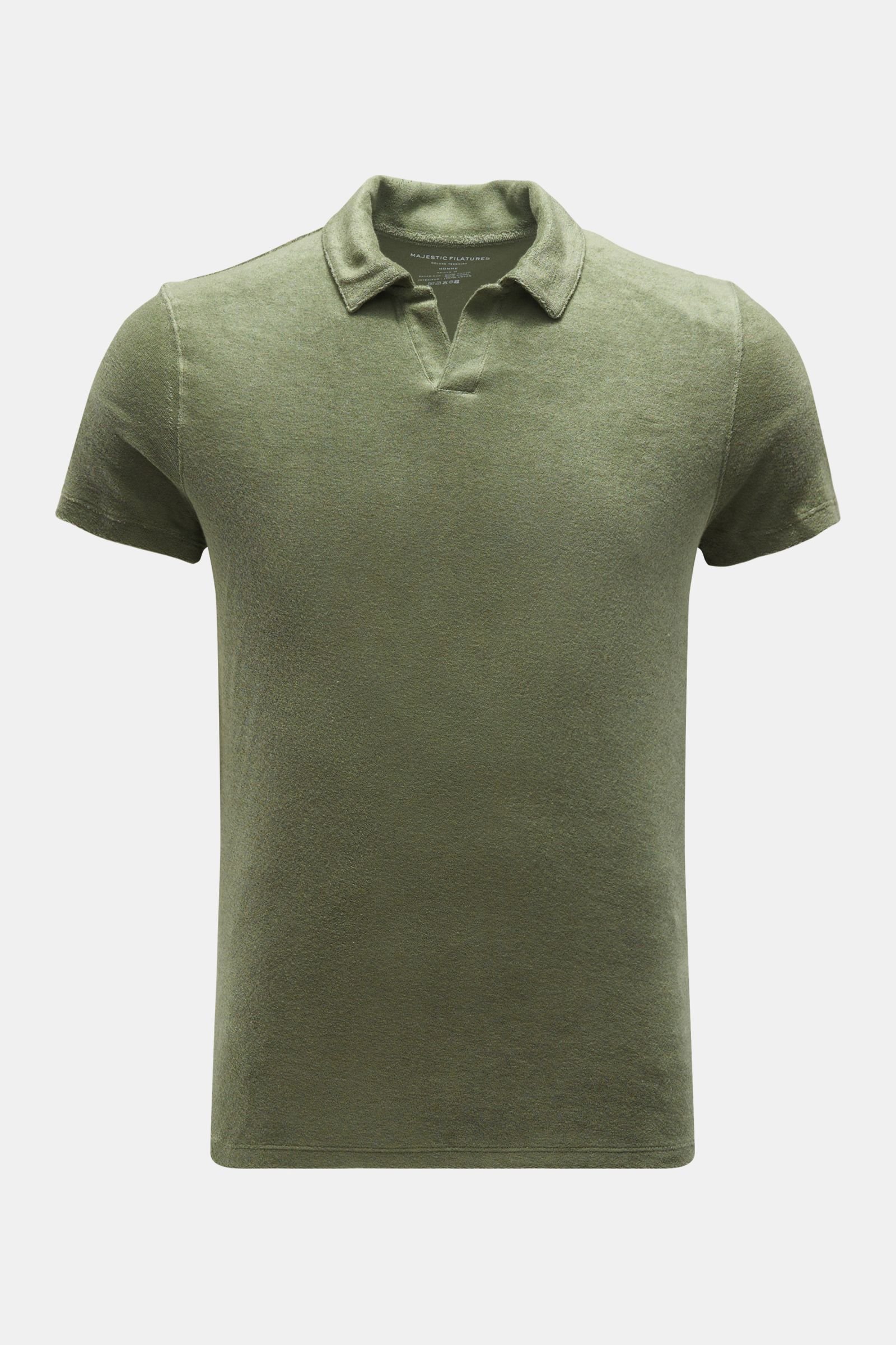 Frottee-Poloshirt oliv