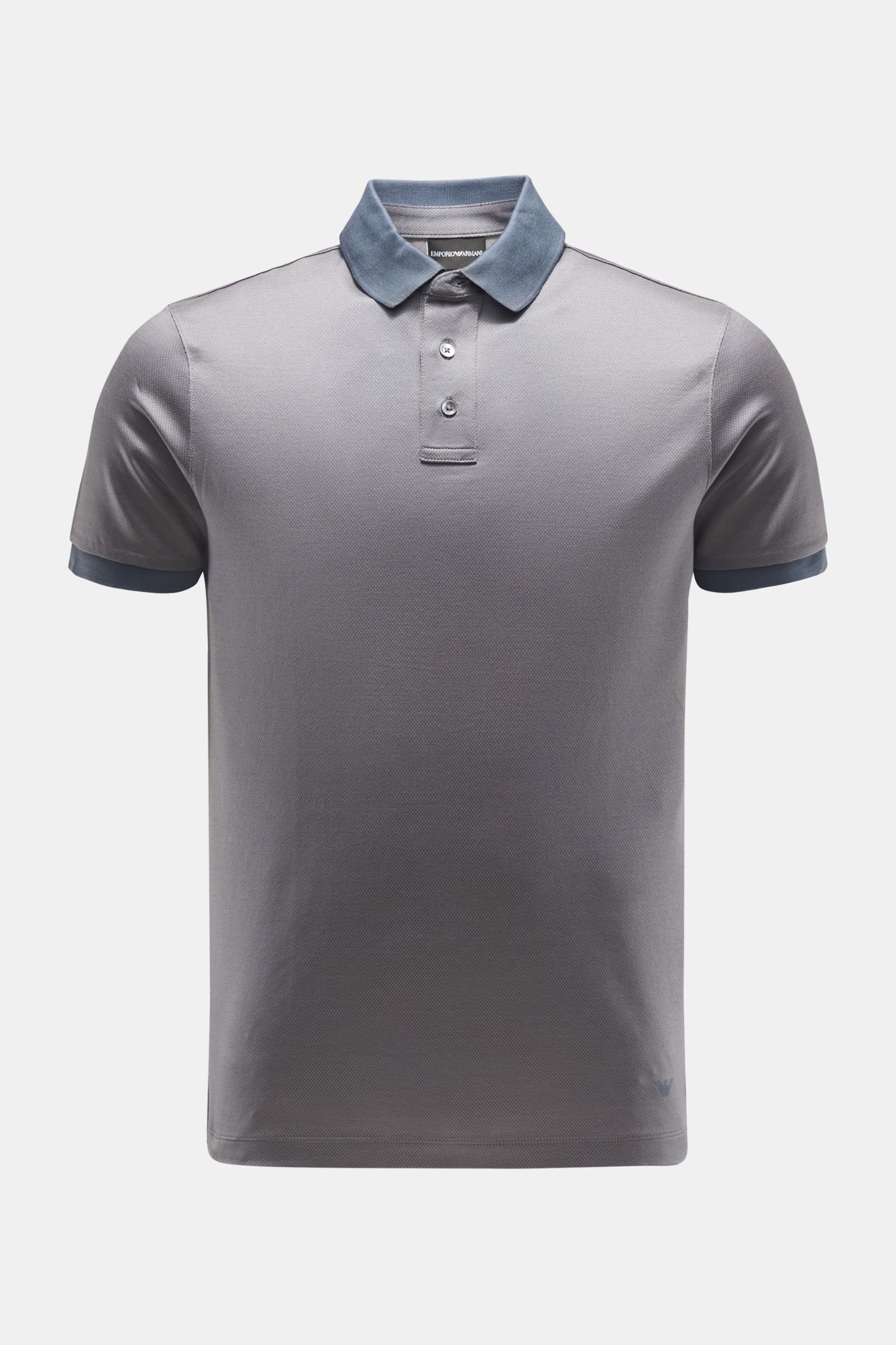 Polo shirt grey-blue/grey patterned