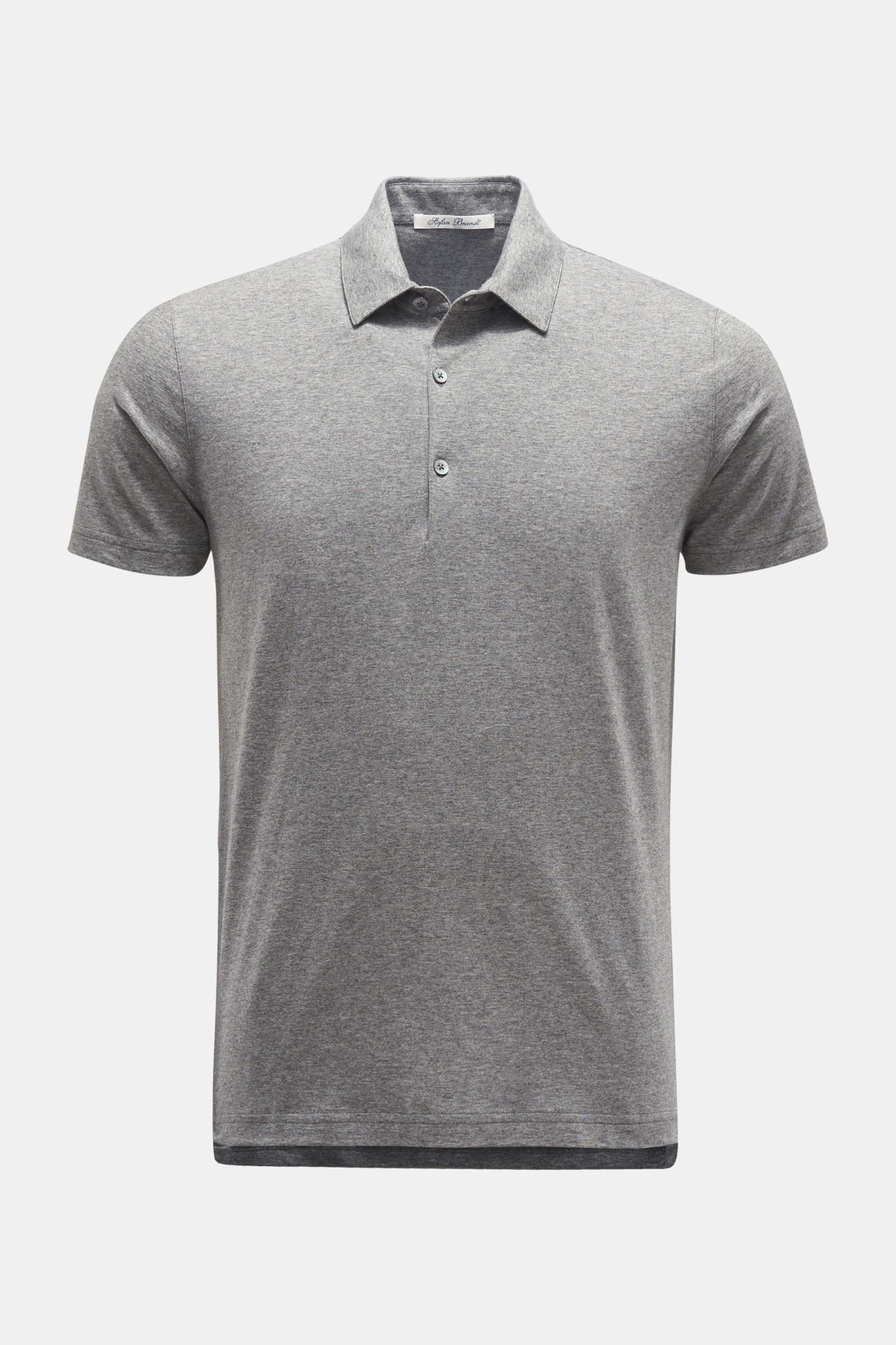 Jersey polo shirt 'Luca' dark grey