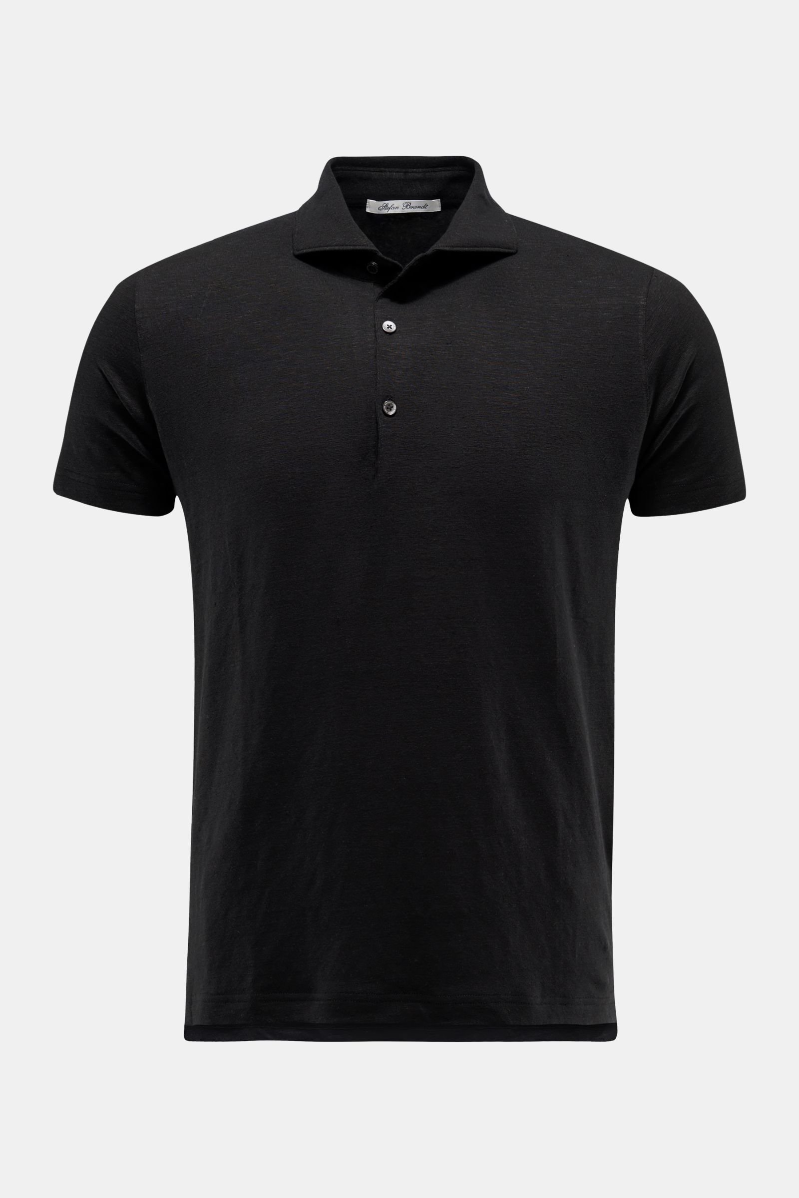 Linen polo shirt 'Laurin' black