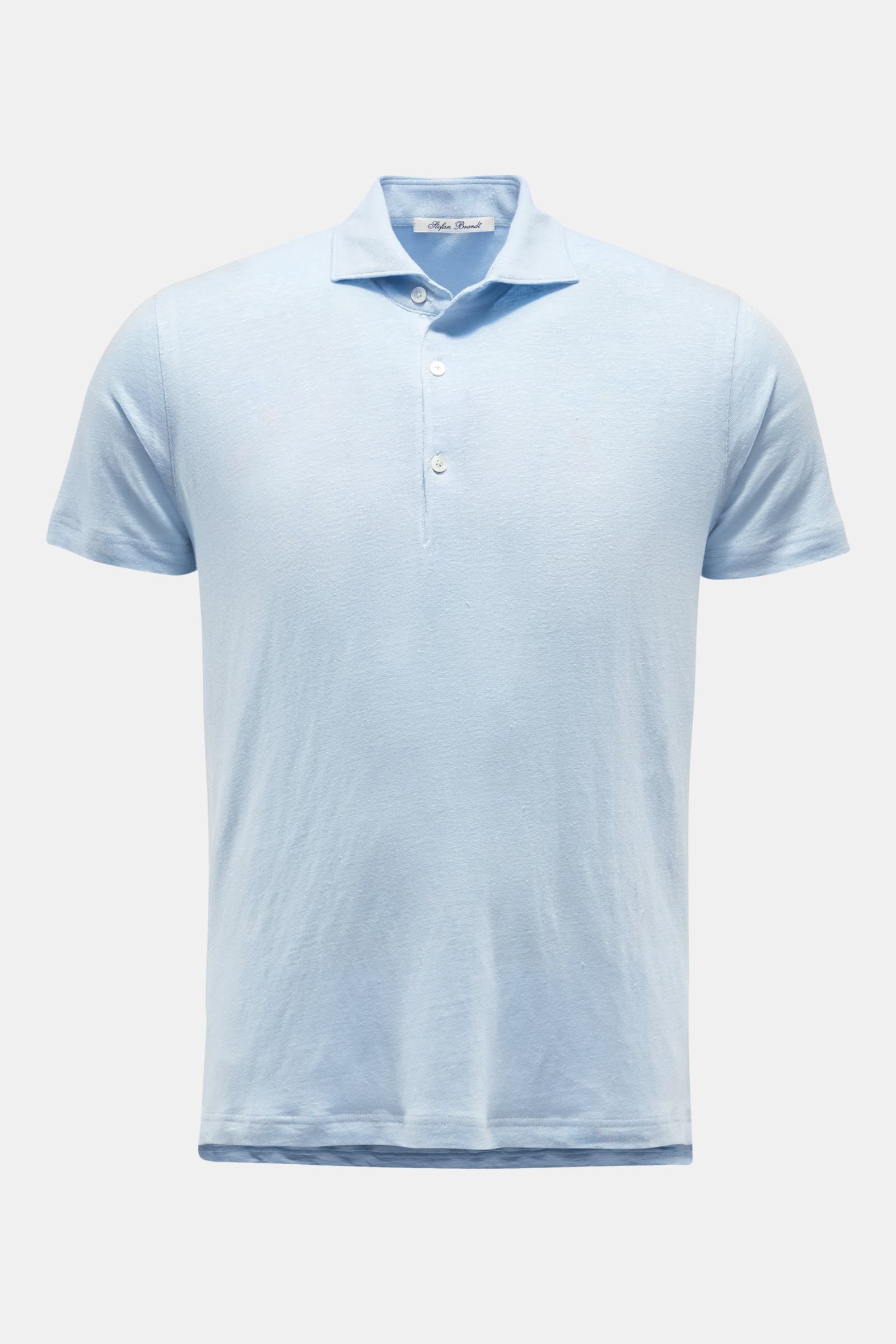 Linen polo shirt 'Laurin' light blue