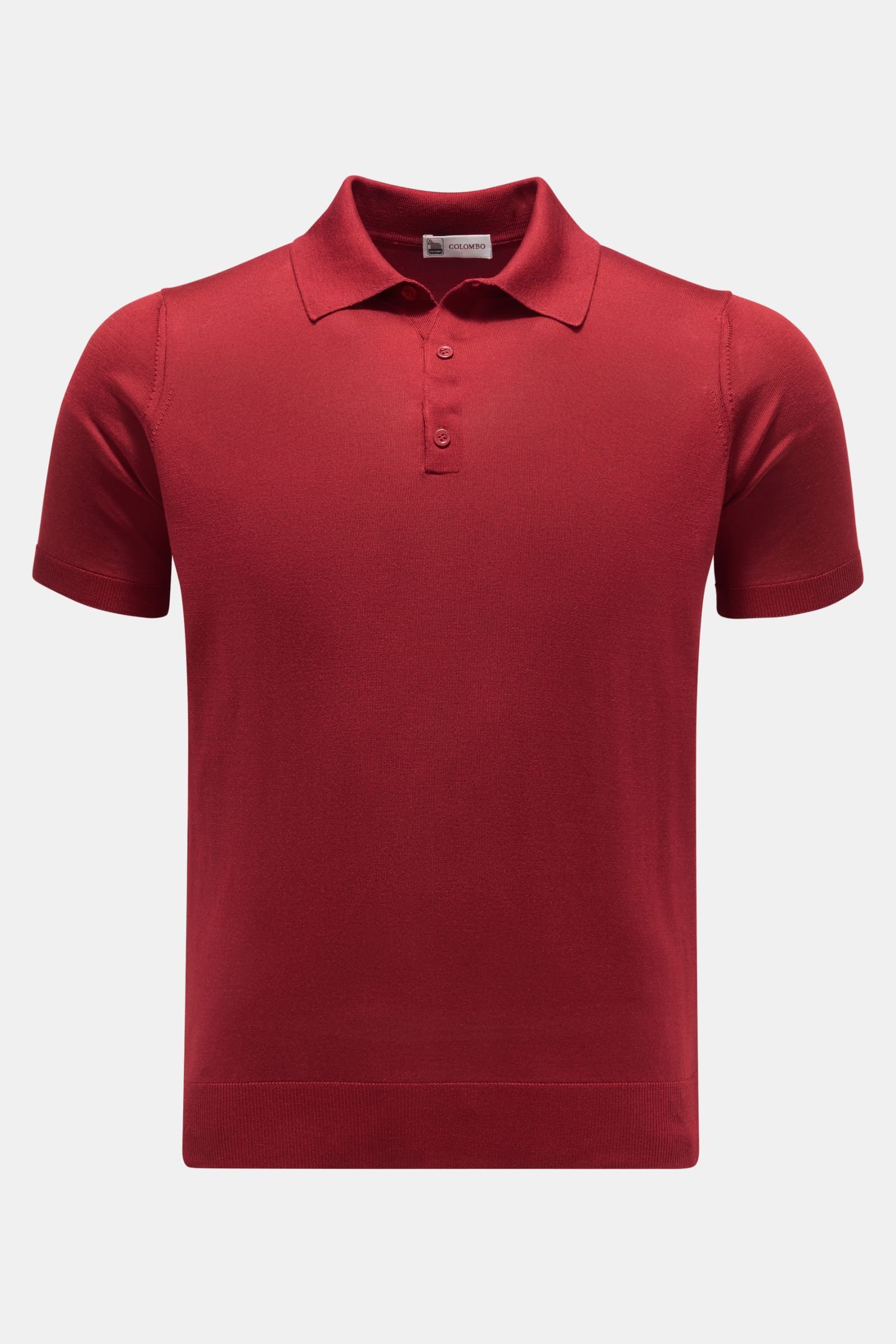 Silk knit polo red