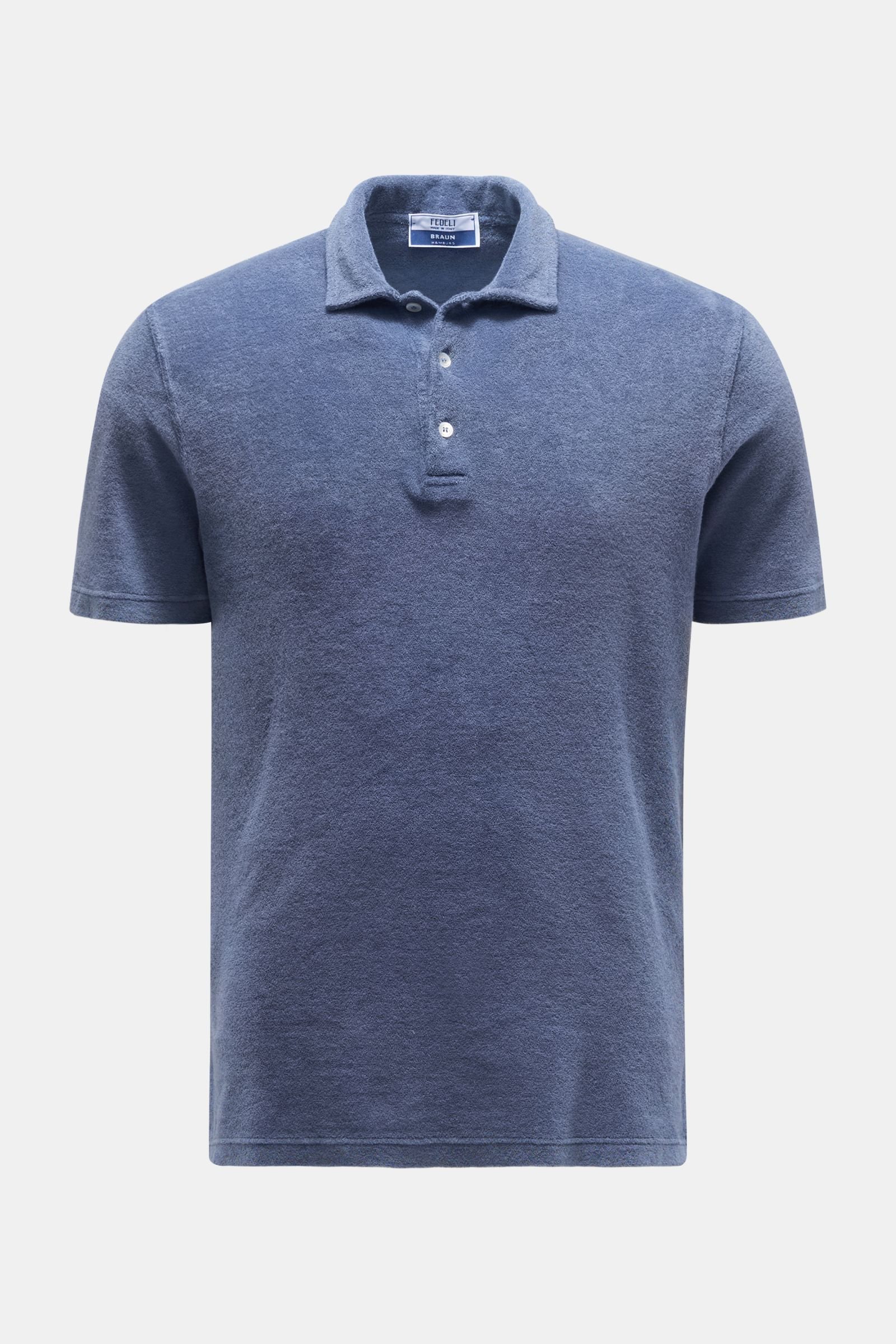 Terry polo shirt ‘Terry Mondial’ grey-blue