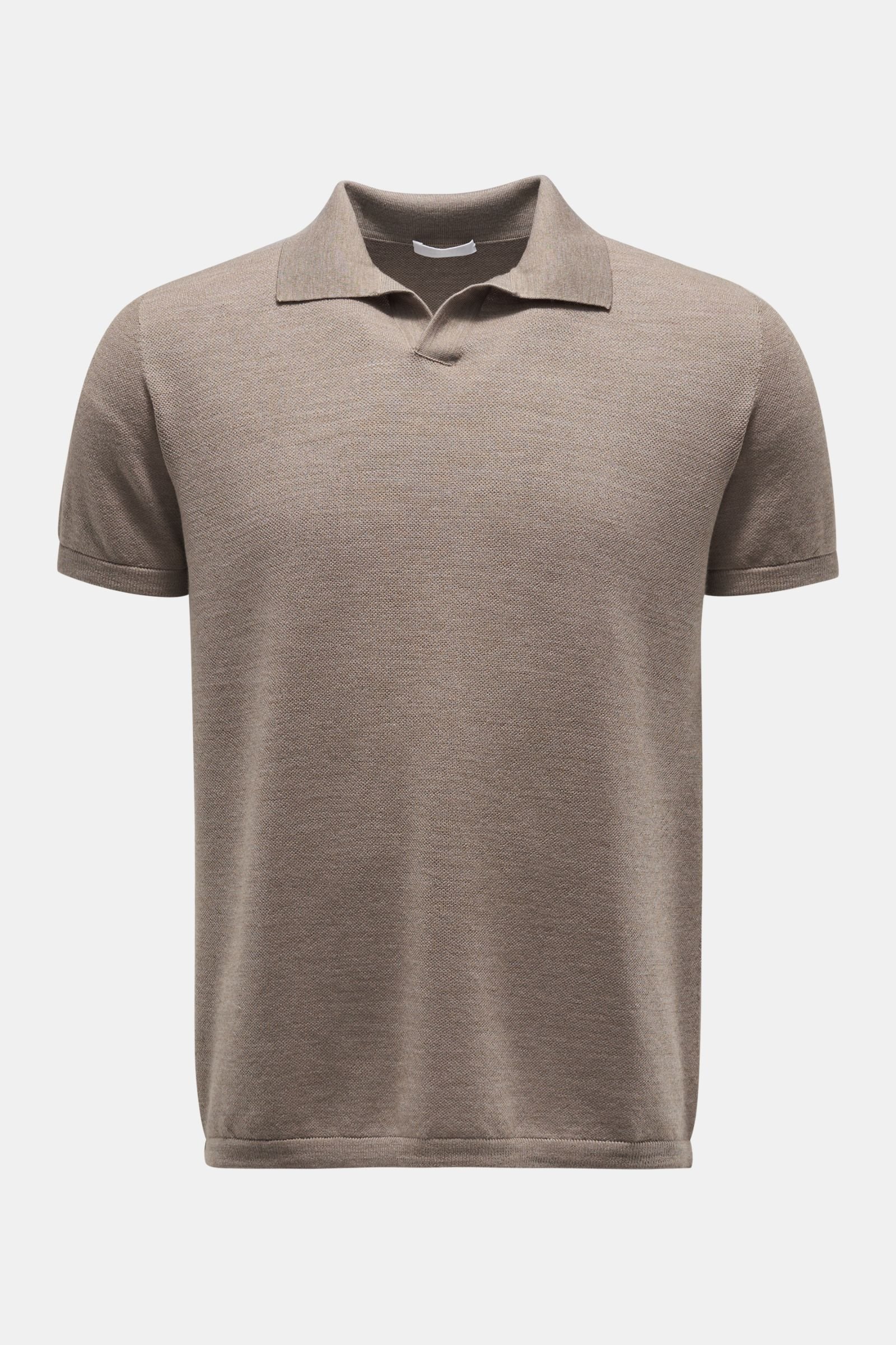 Short sleeve knit polo 'The Ultimate Polo' grey-brown