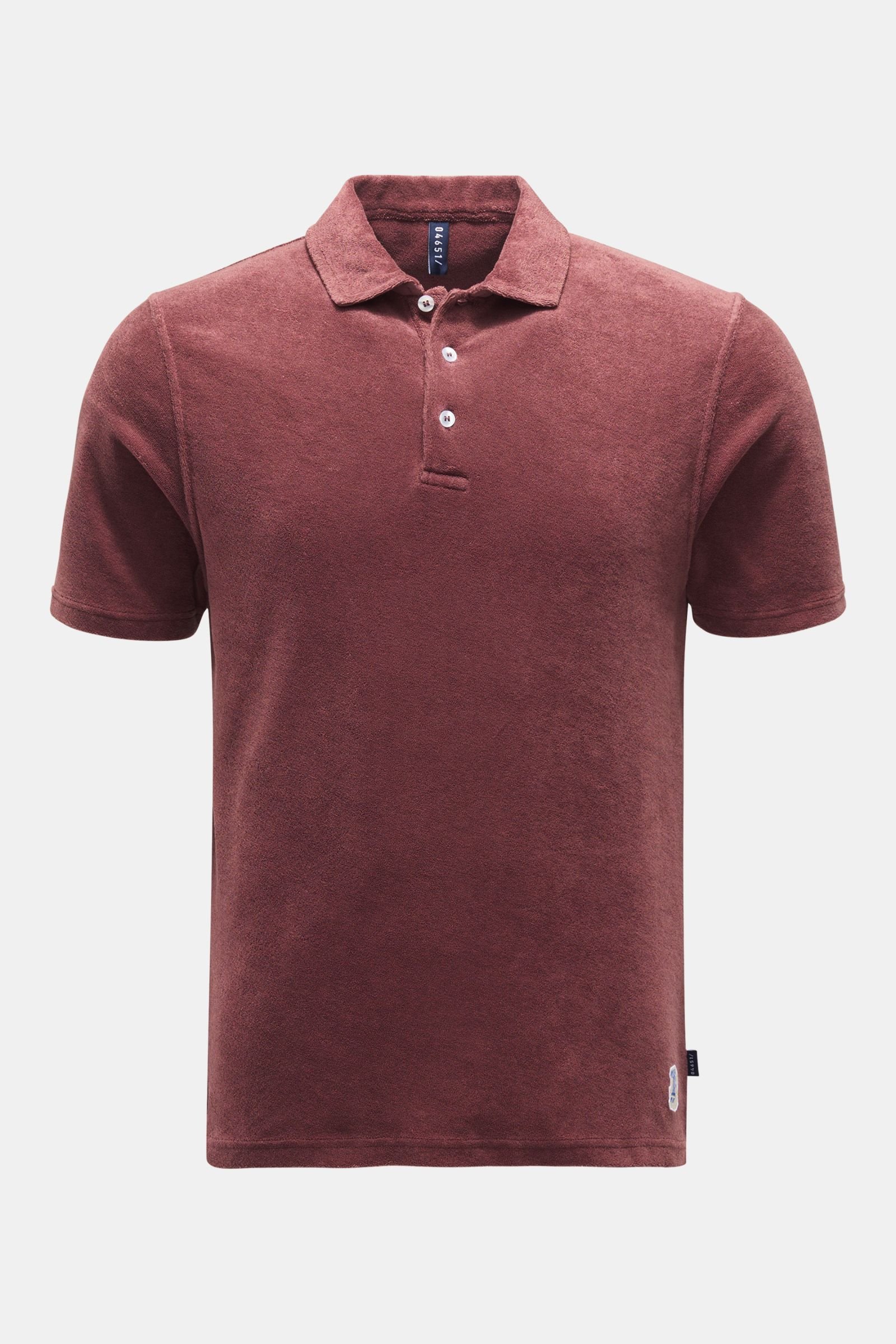 Frottee-Poloshirt bordeaux