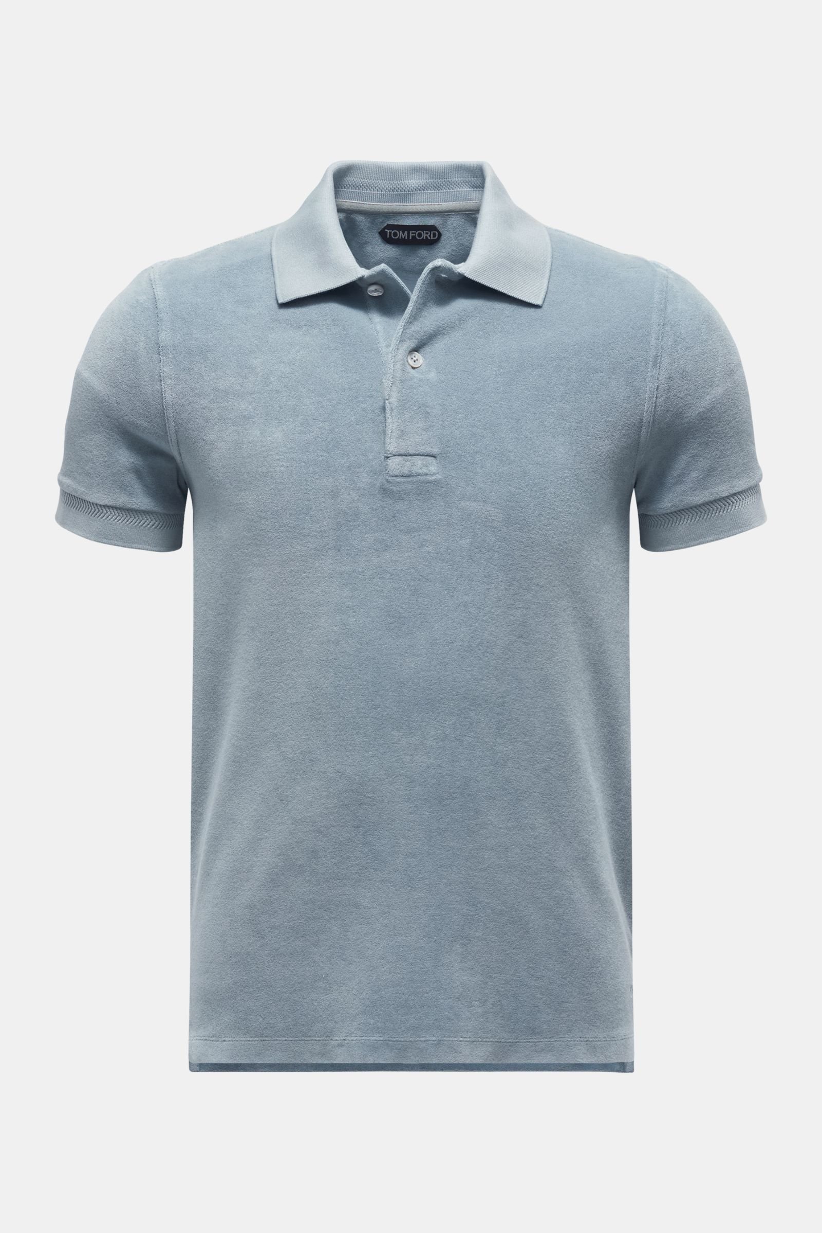 Terrycloth polo shirt smoky blue
