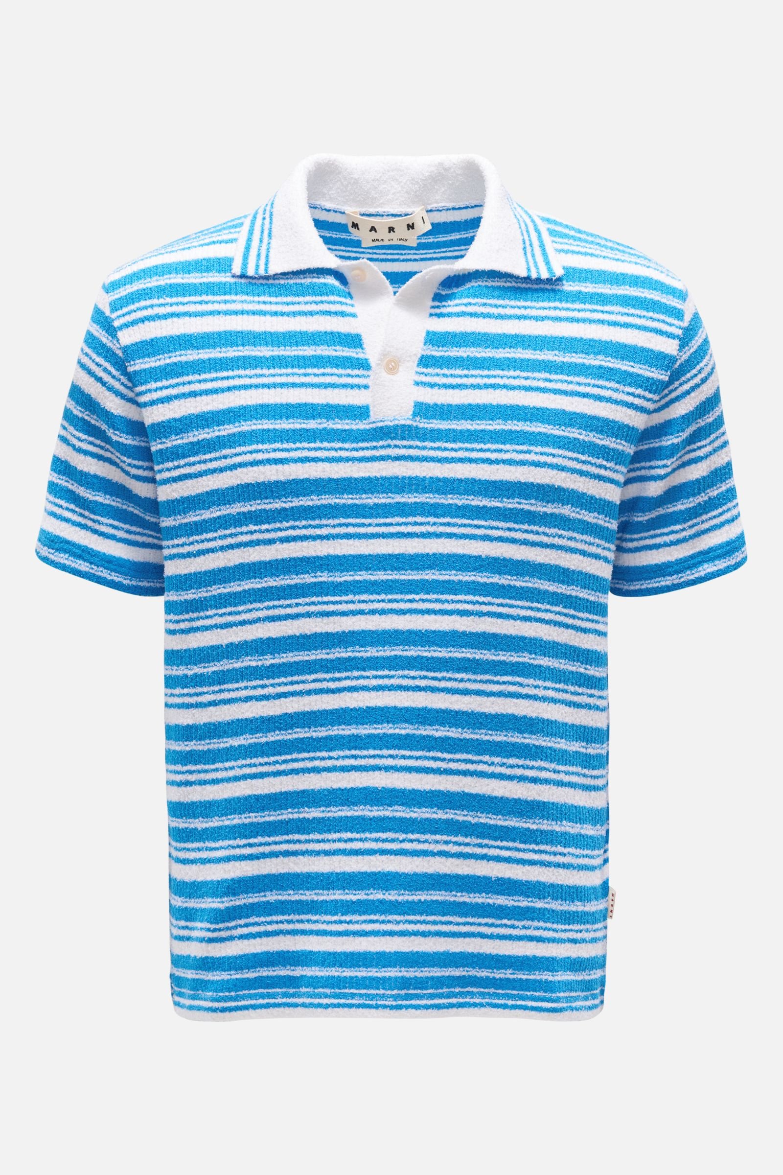 Short sleeve knit polo blue/white striped