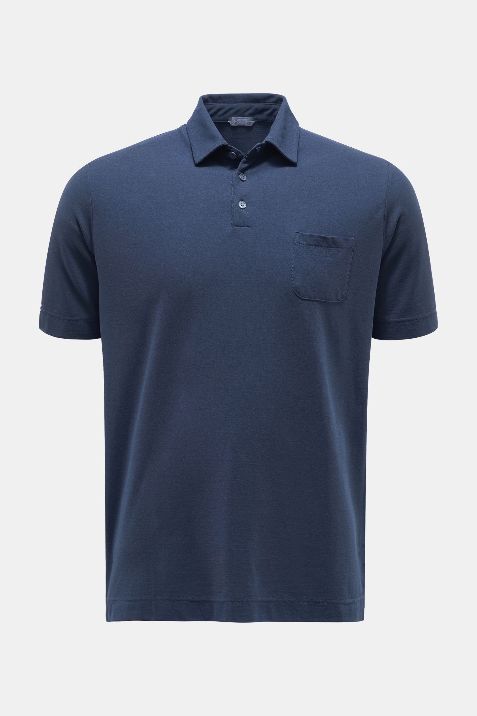 Jersey-Poloshirt dunkelblau