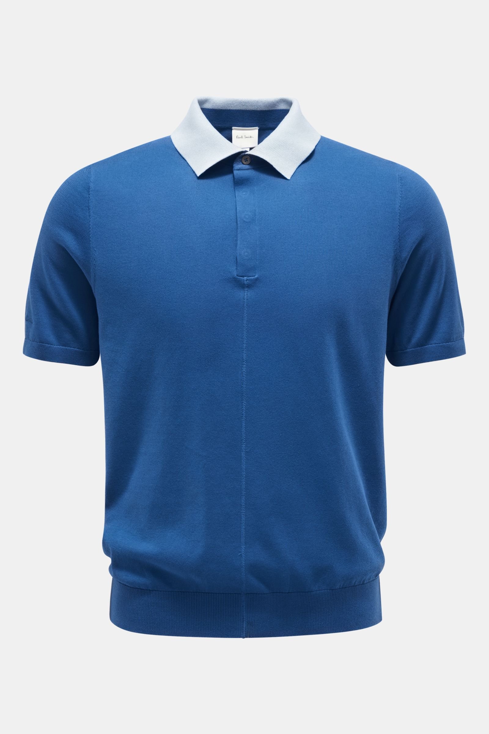 Short sleeve knit polo blue/pastel blue