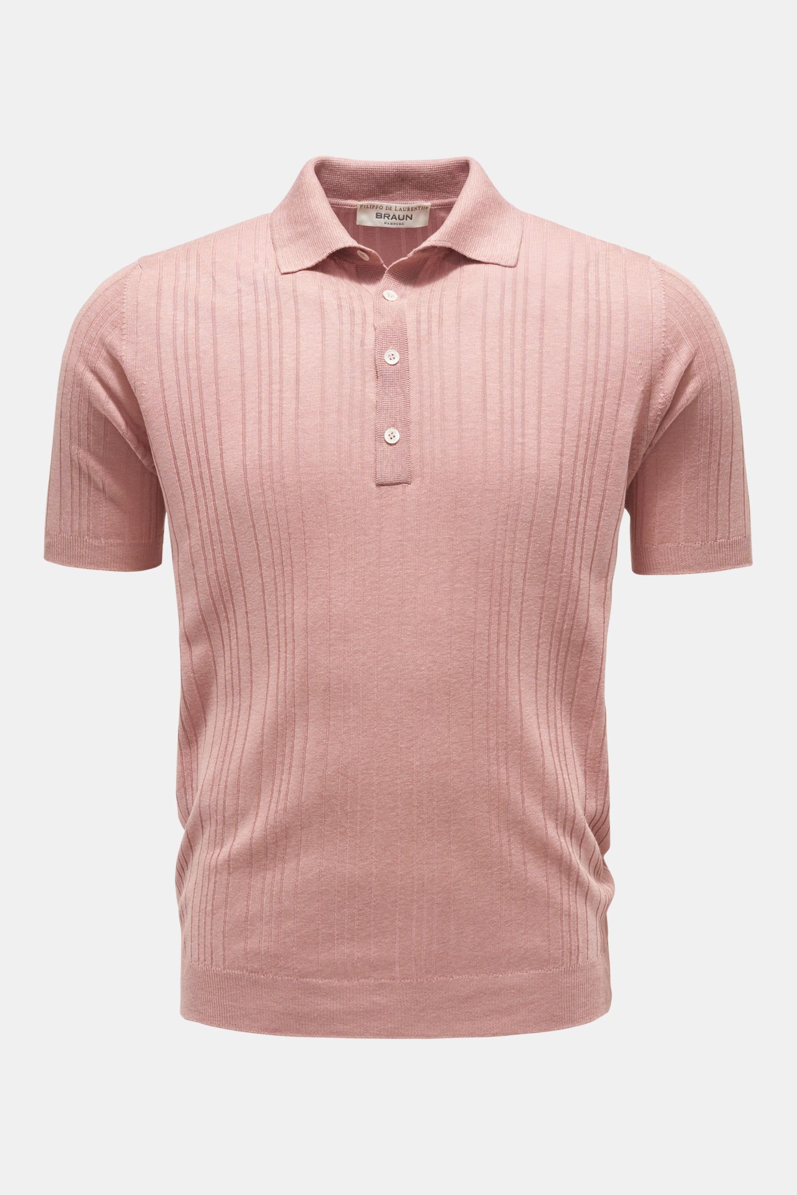 Short sleeve knit polo antique pink