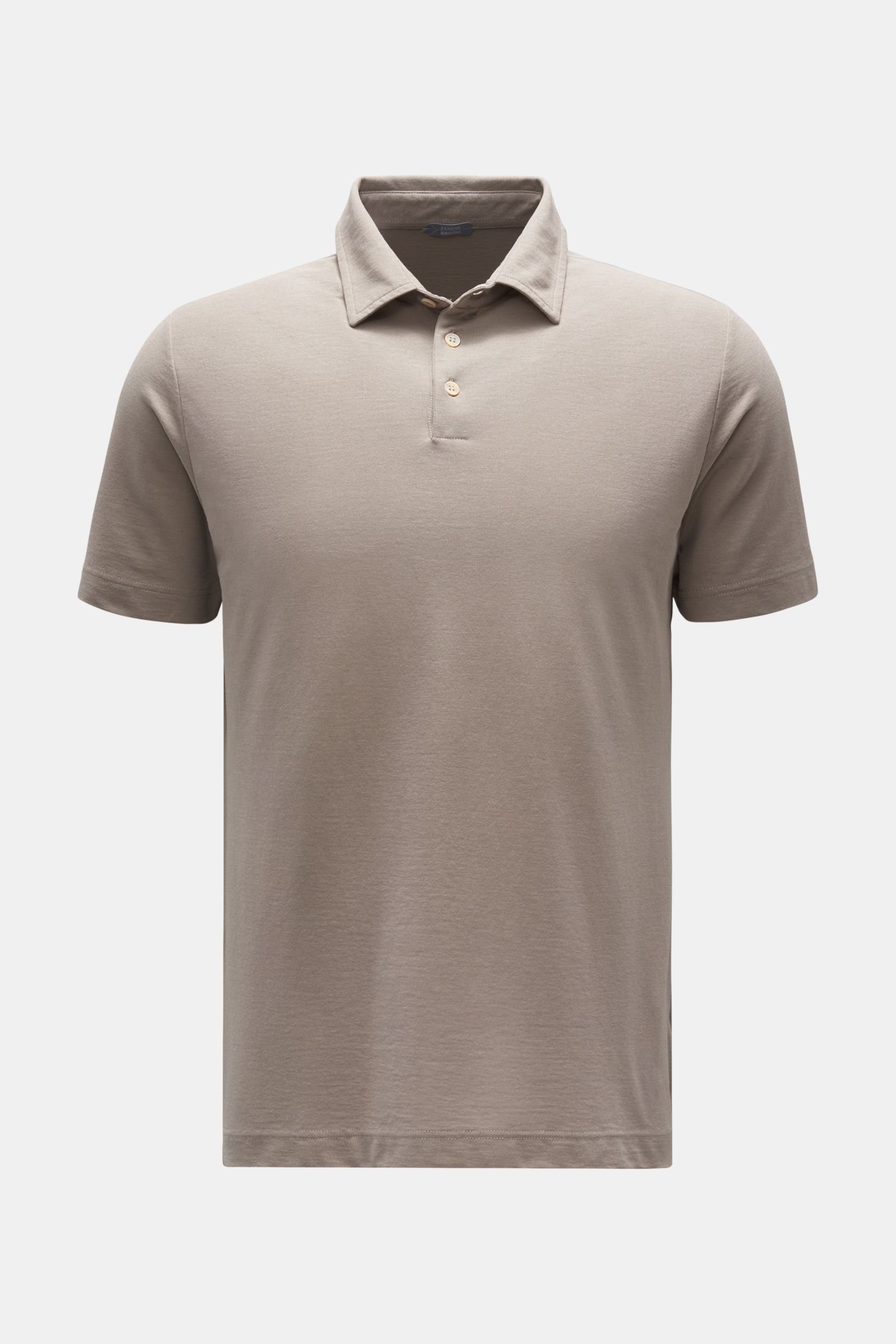 Jersey polo shirt grey-brown