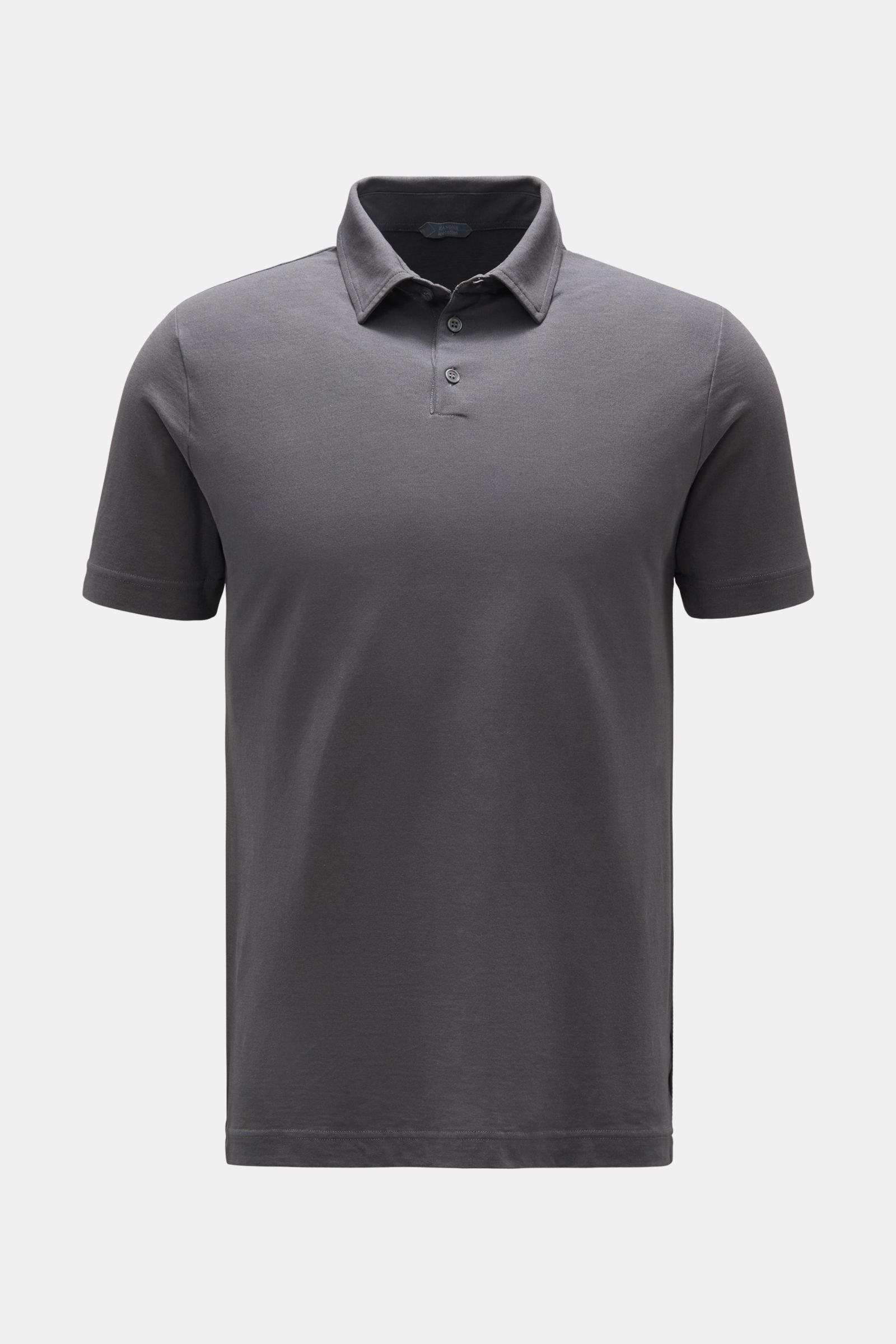 Jersey polo shirt dark grey