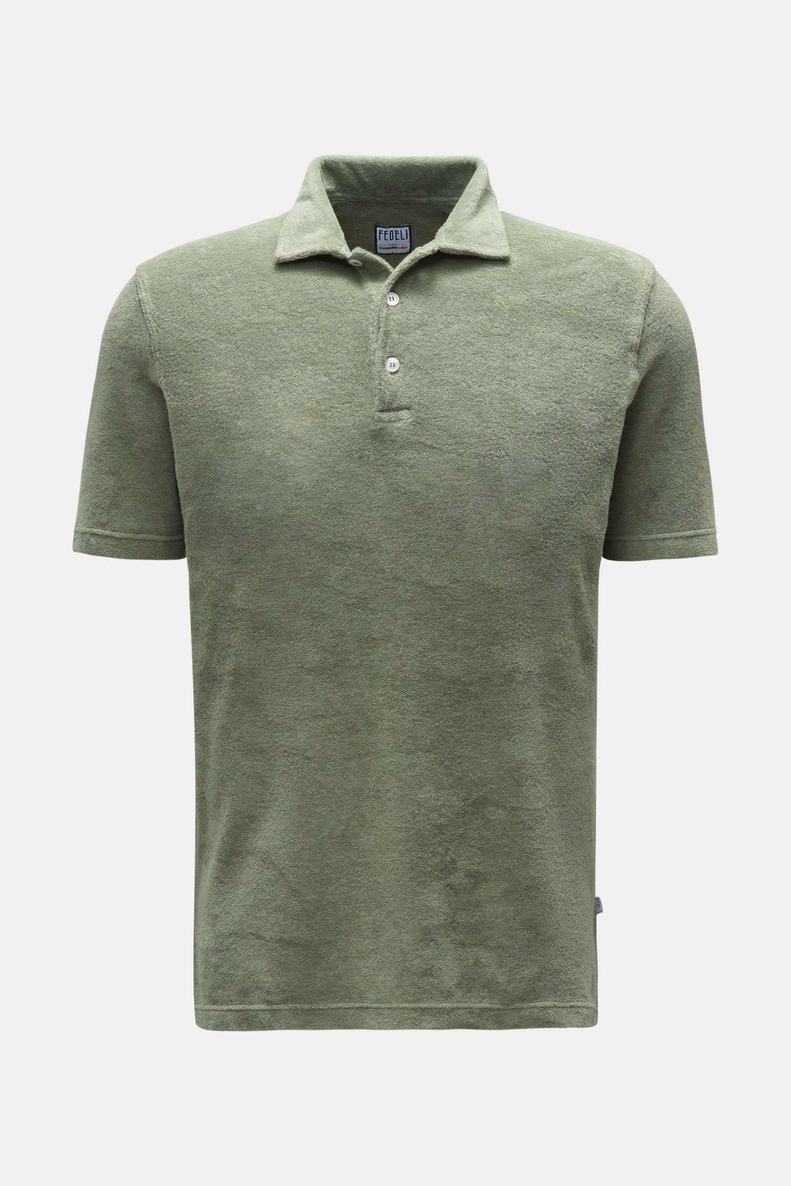 Frottee-Poloshirt 'Terry Mondial' graugrün