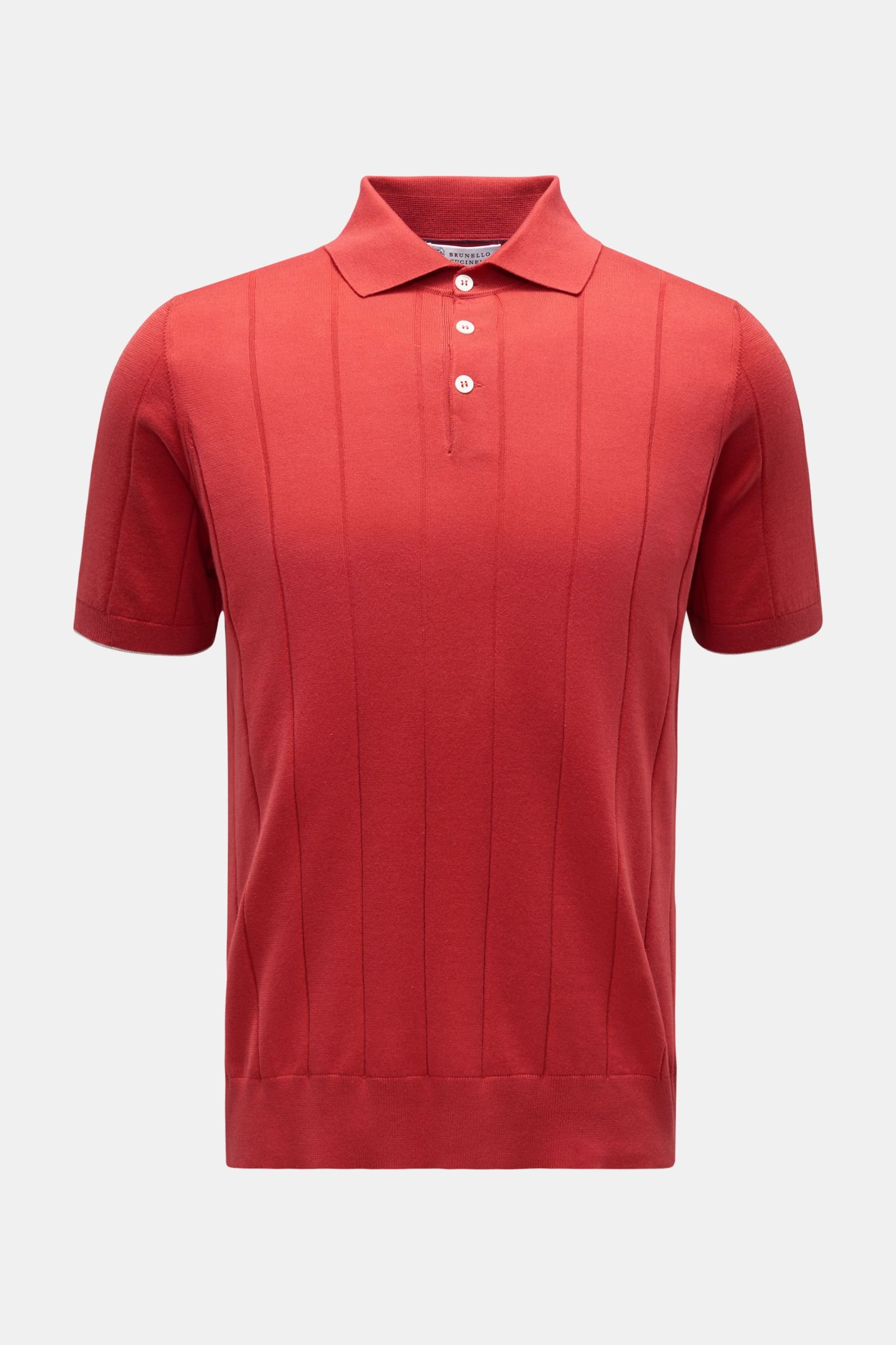 Short sleeve knit polo red