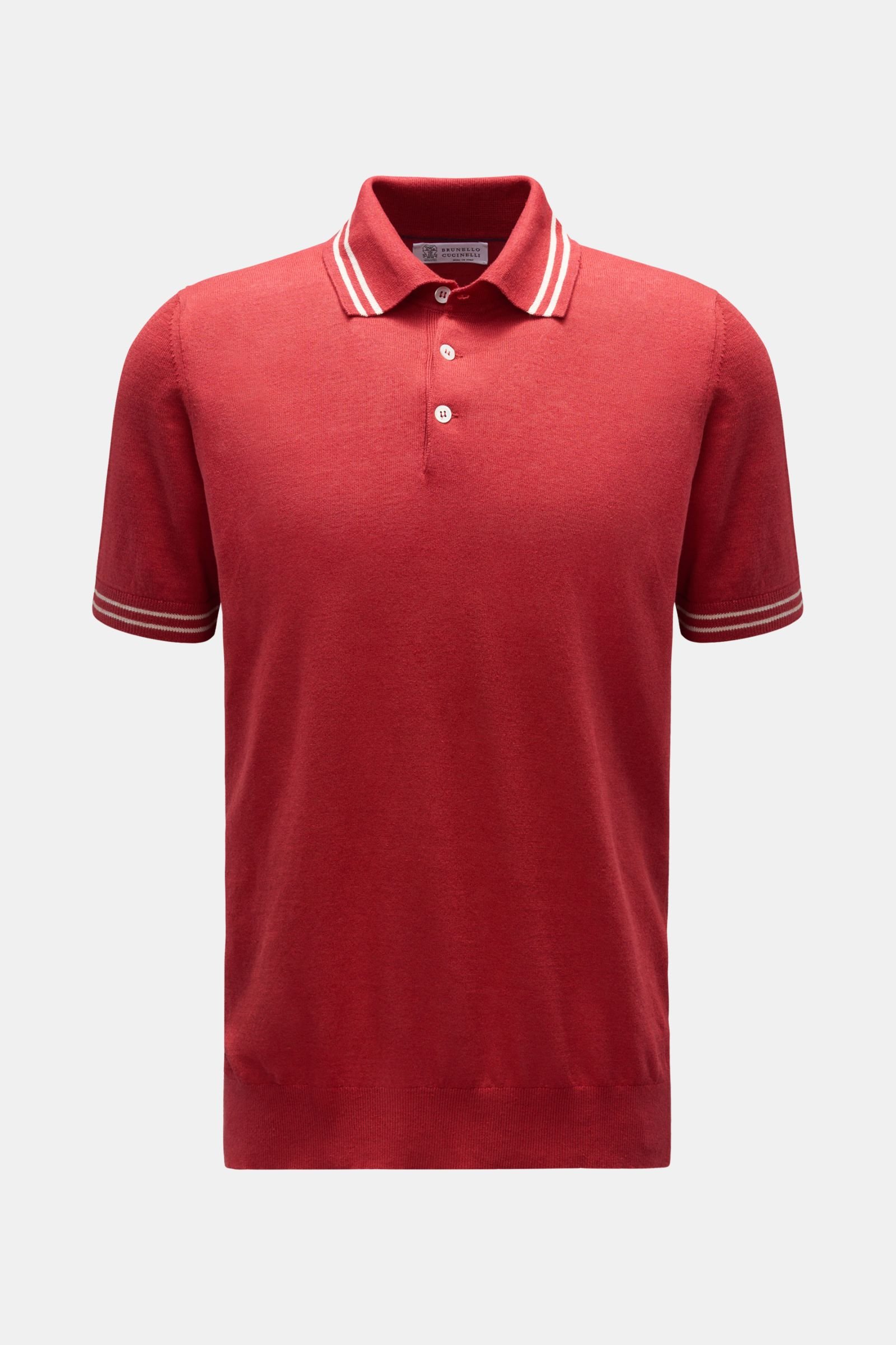 Short sleeve knit polo red