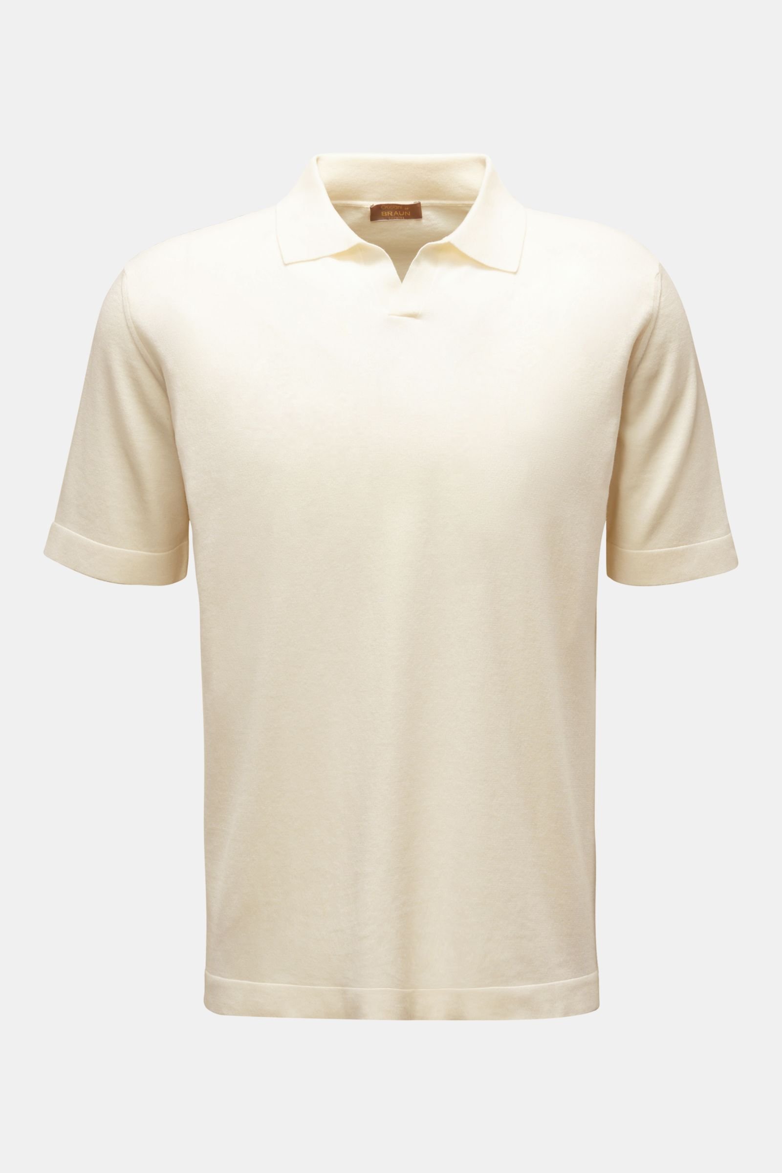 CRUCIANI short sleeve knit polo shirt off-white | BRAUN Hamburg
