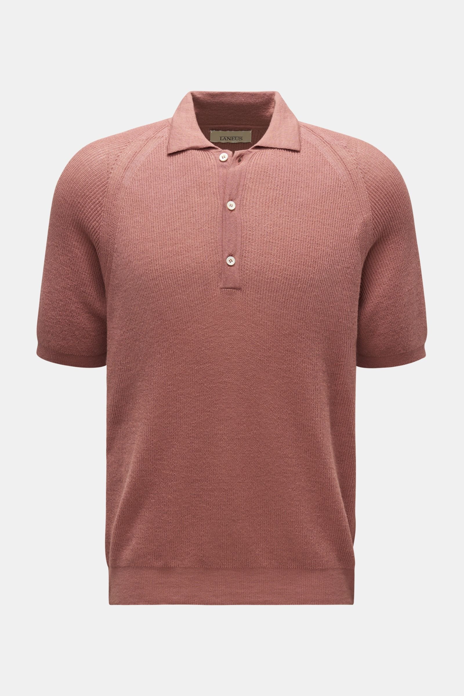 Short sleeve knit polo red brown