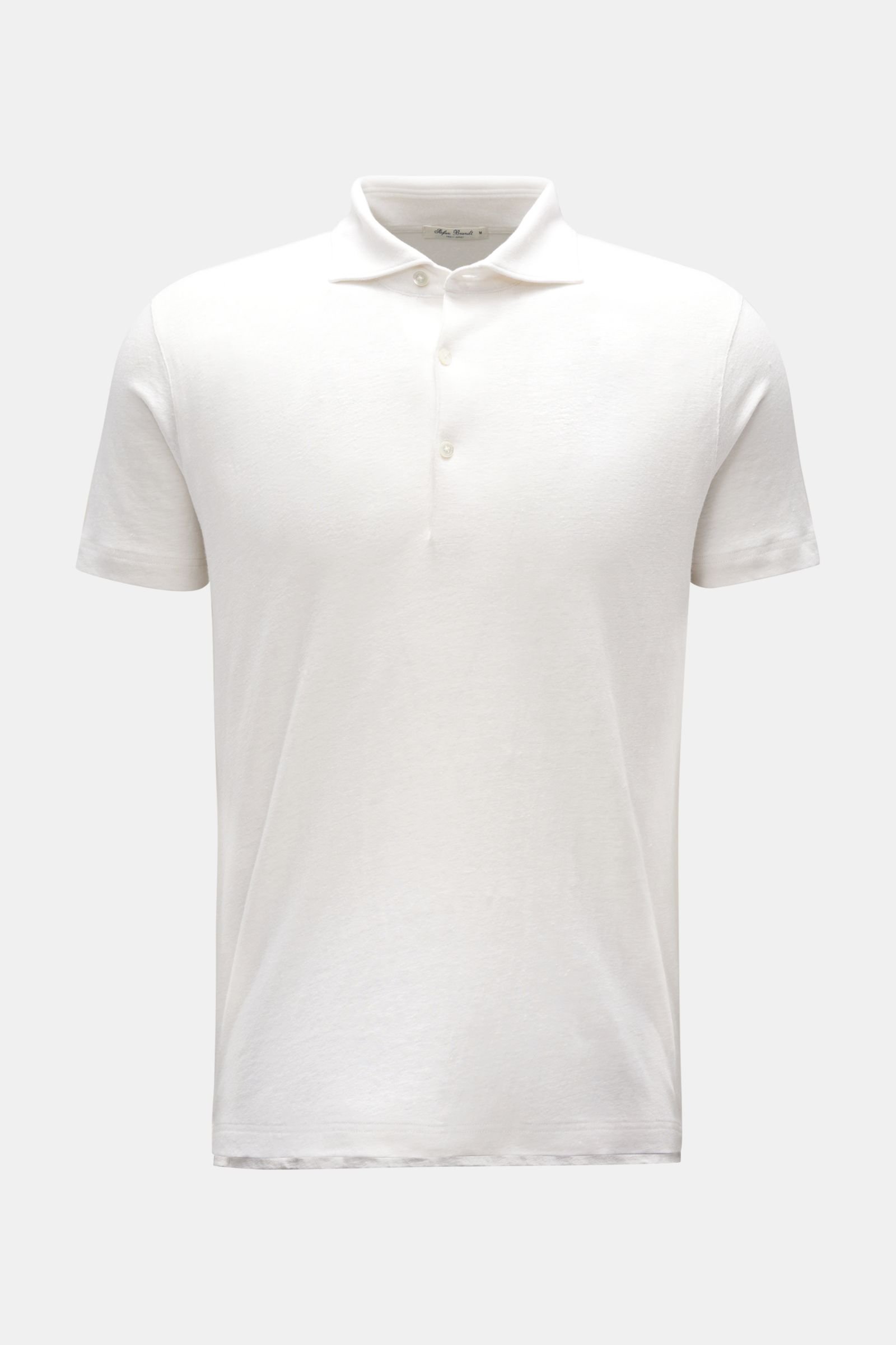 Linen jersey polo shirt 'Laurin' off-white