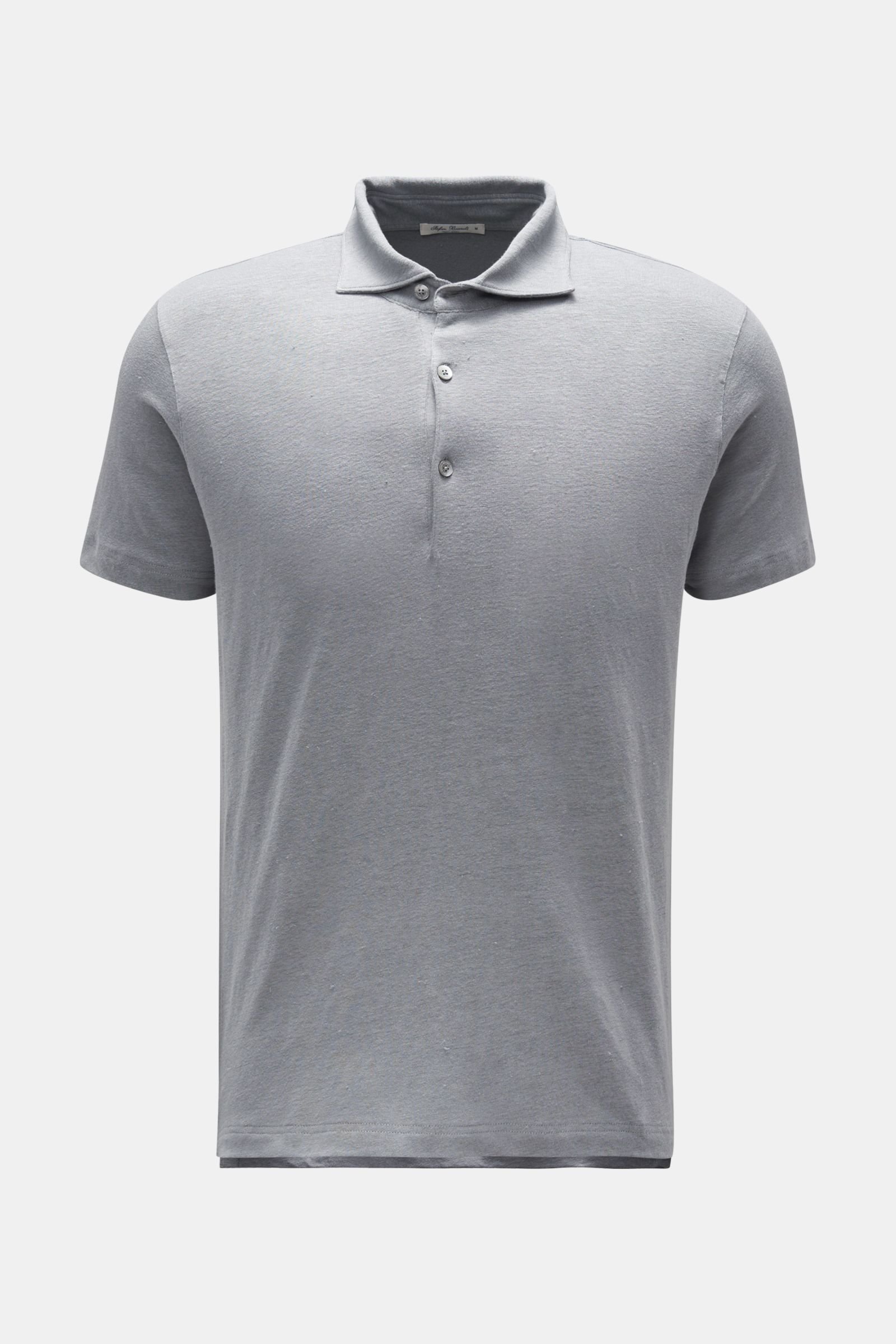 Linen jersey polo shirt 'Laurin' grey