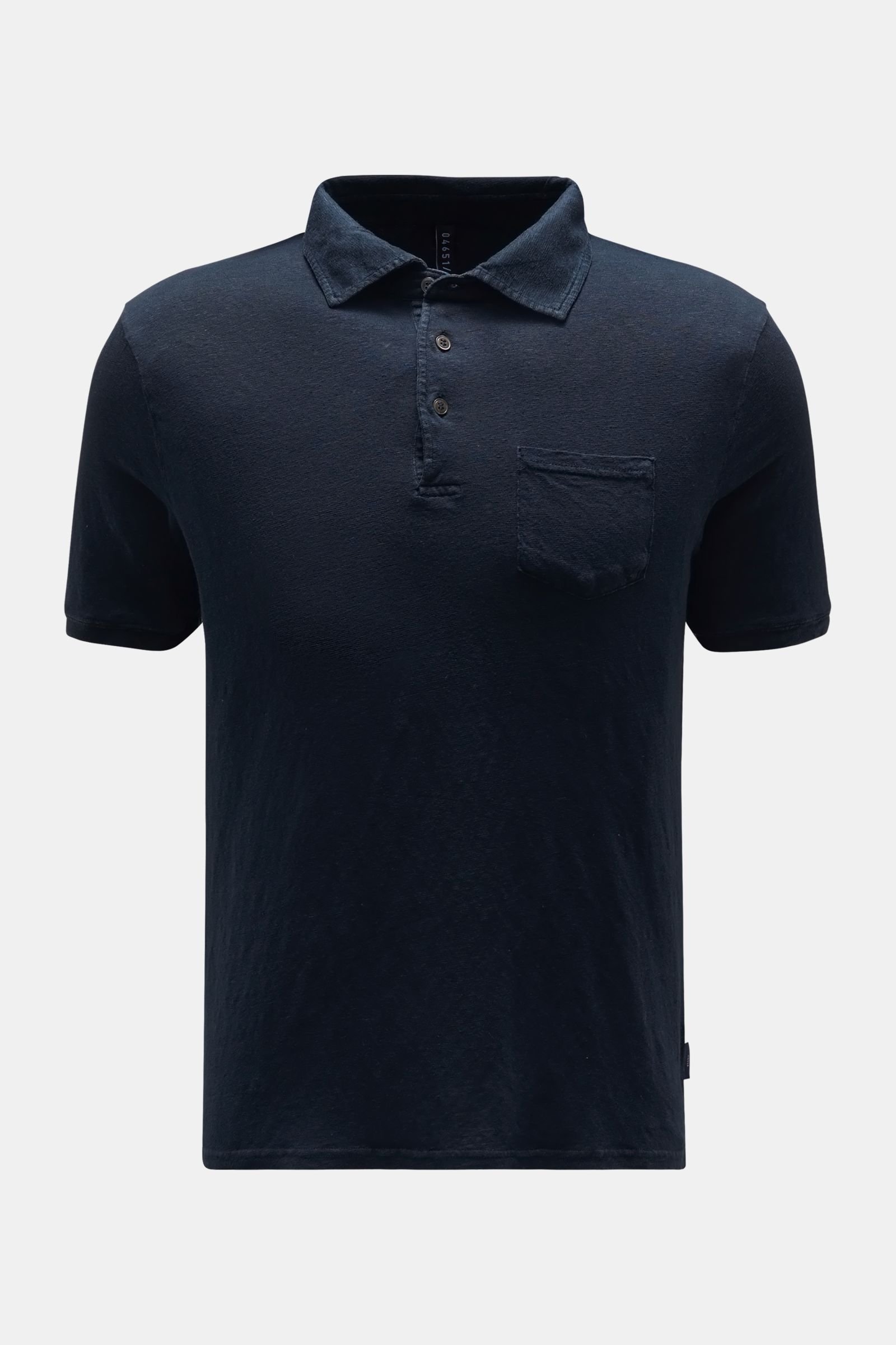 Linen polo shirt navy