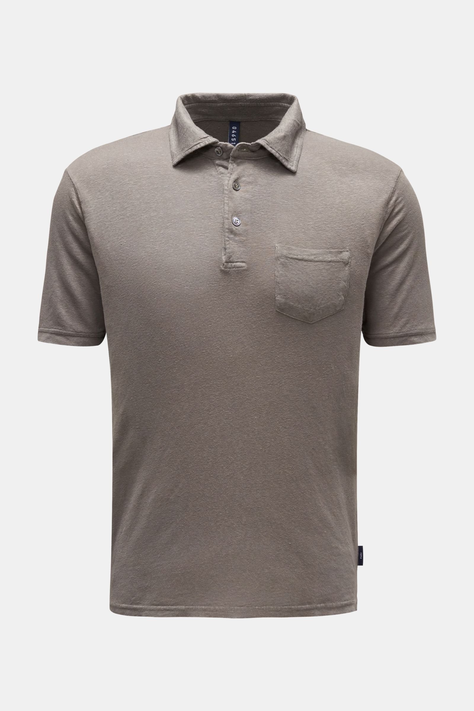 Linen polo shirt grey