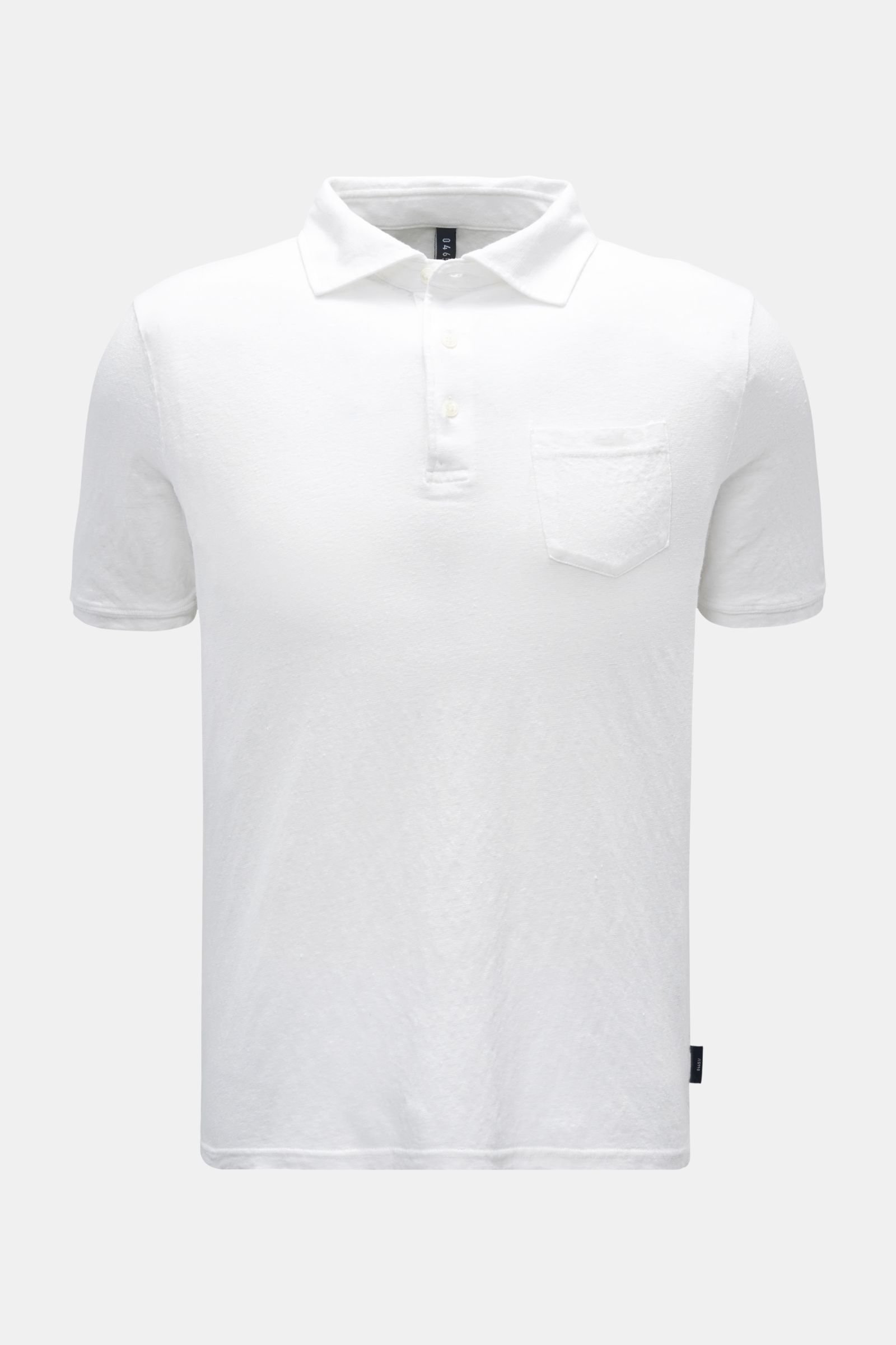 Linen polo shirt white