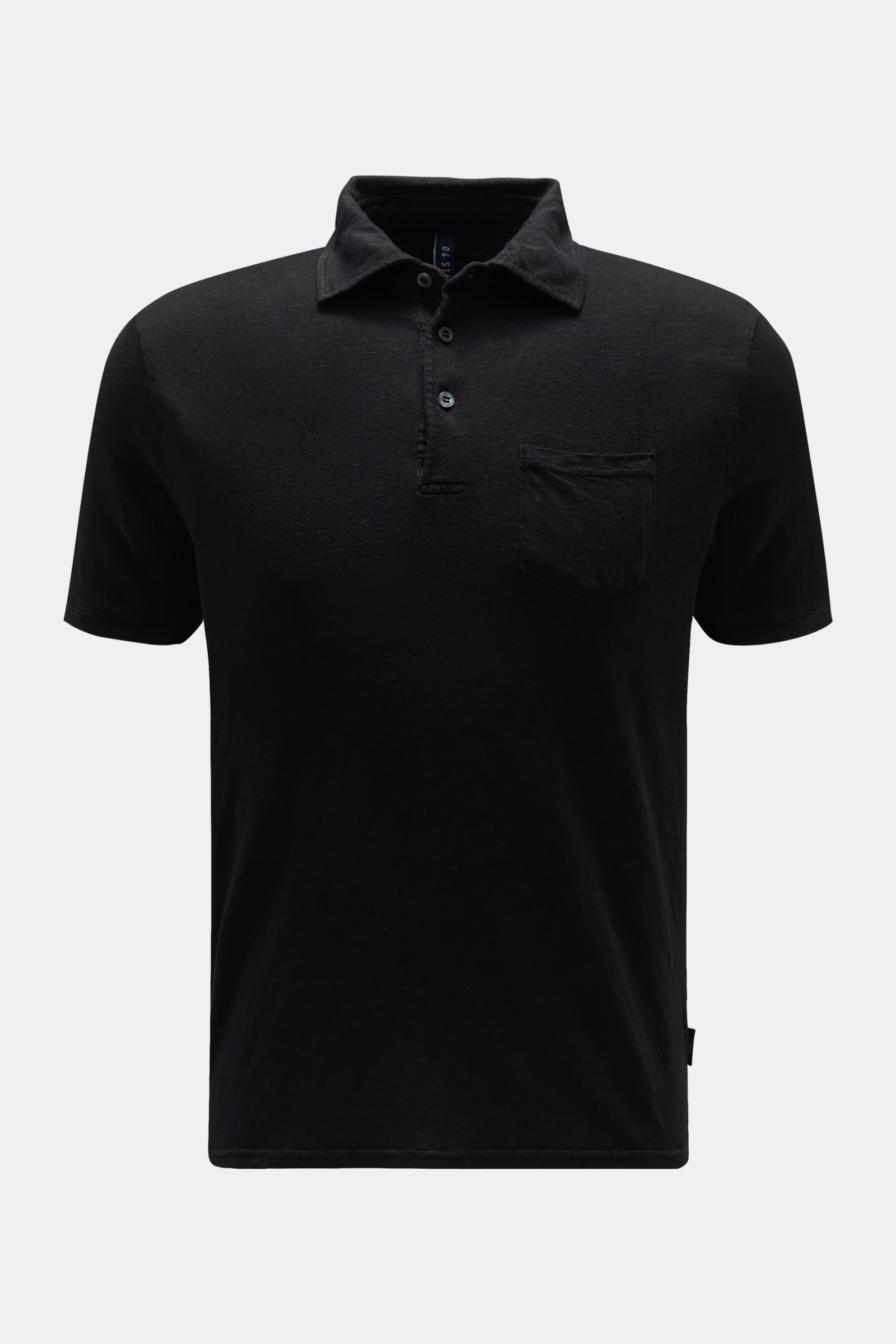 Linen polo shirt black